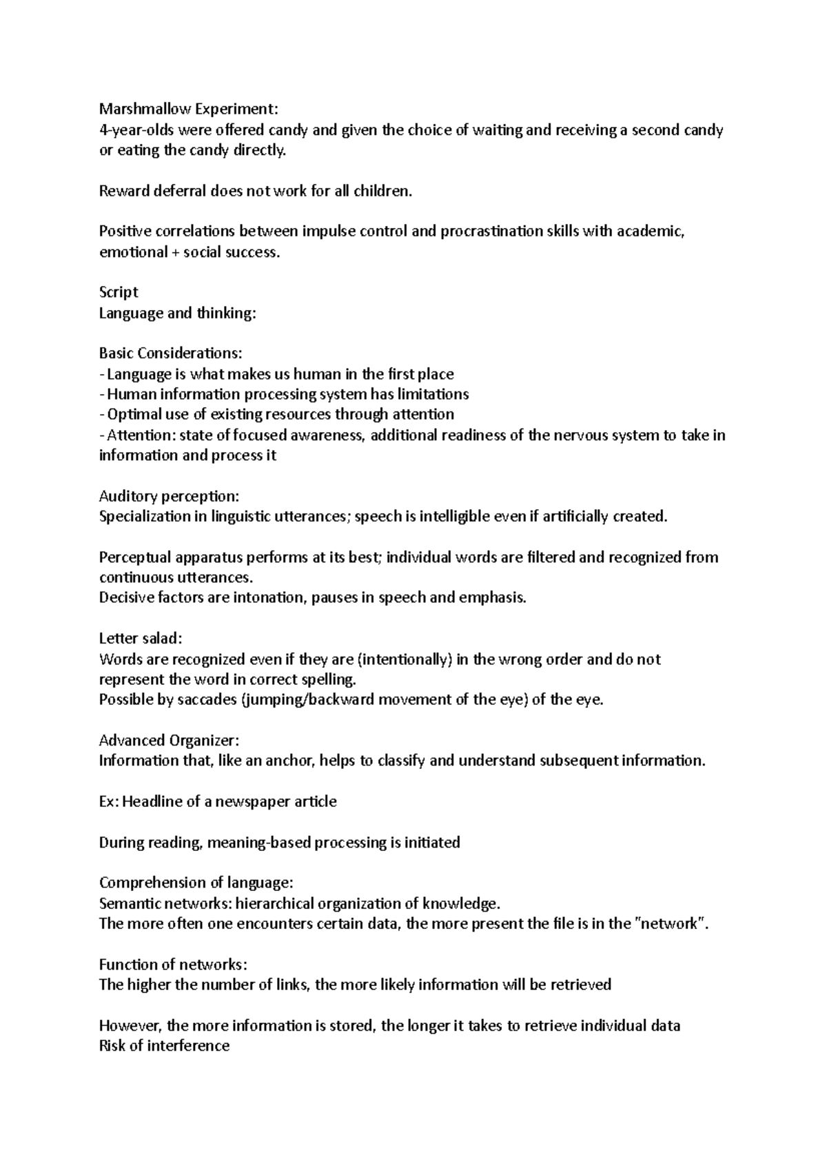 Marshmallow Experiment Marshmallow Experiment 4yearolds were