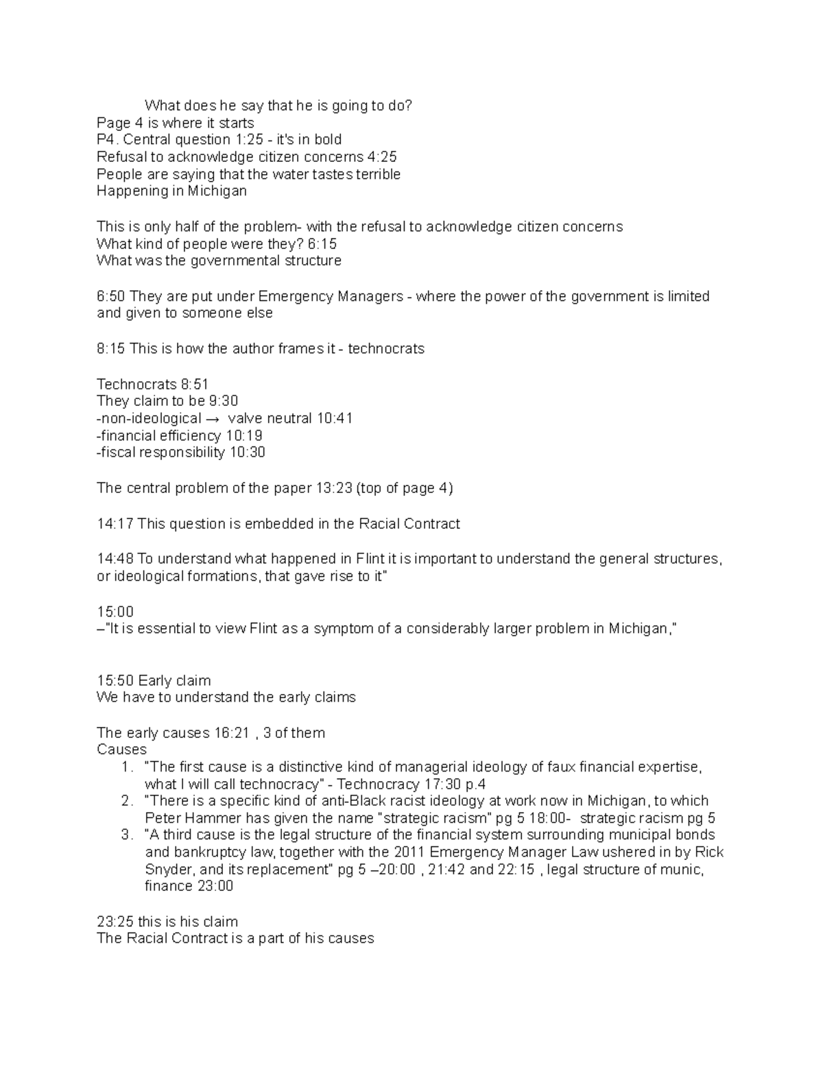 LSP 120 notes 5 - What does he say that he is going to do? Page 4 is ...