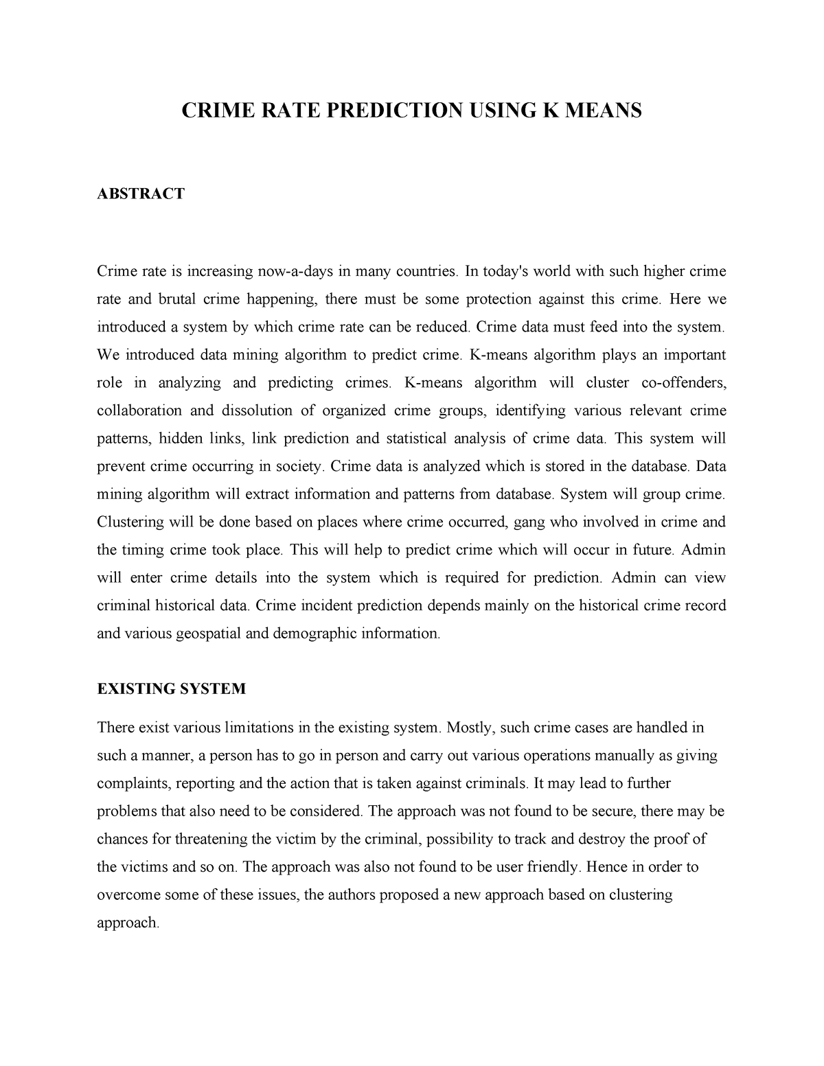 research paper on crime rate prediction