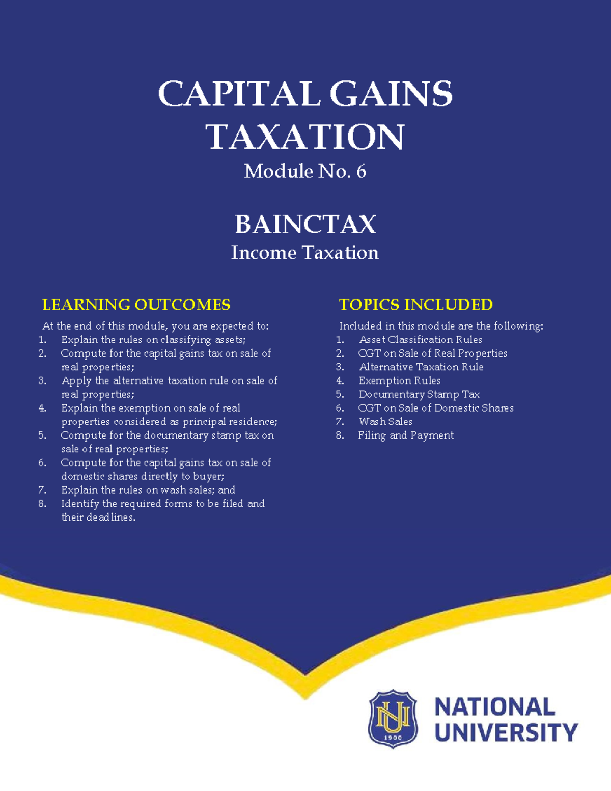 module-6-capital-gains-taxation-capital-gains-taxation-module-no-6