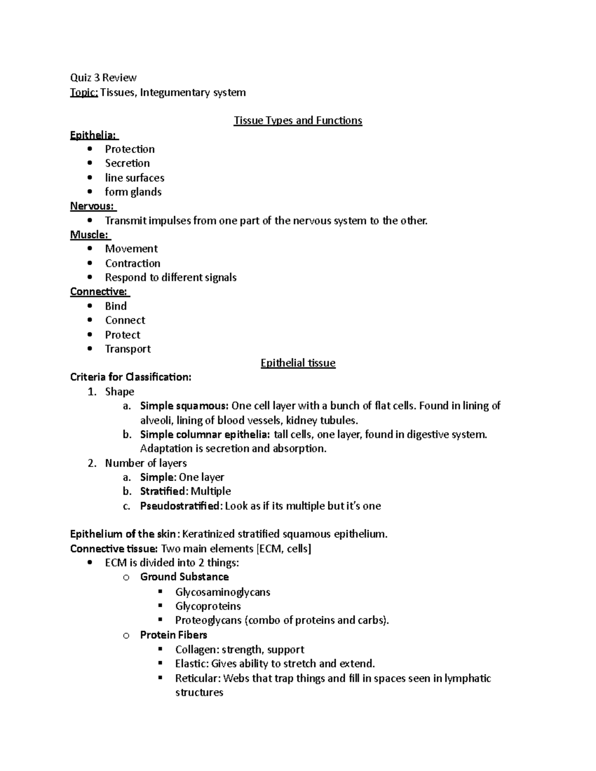 Study Guid for Quiz 3 - SCB 203 - LaGuardia - Studocu