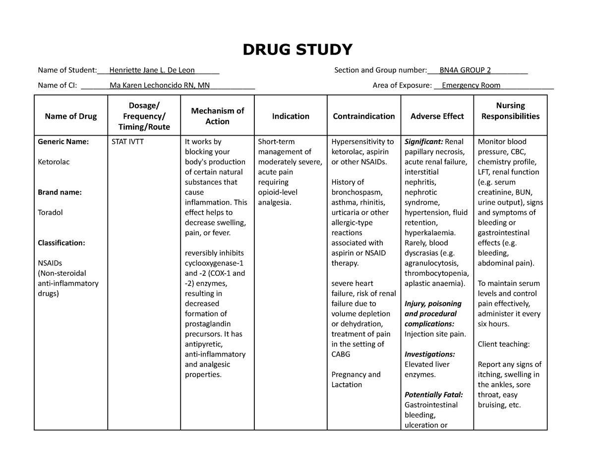 drugs report writing