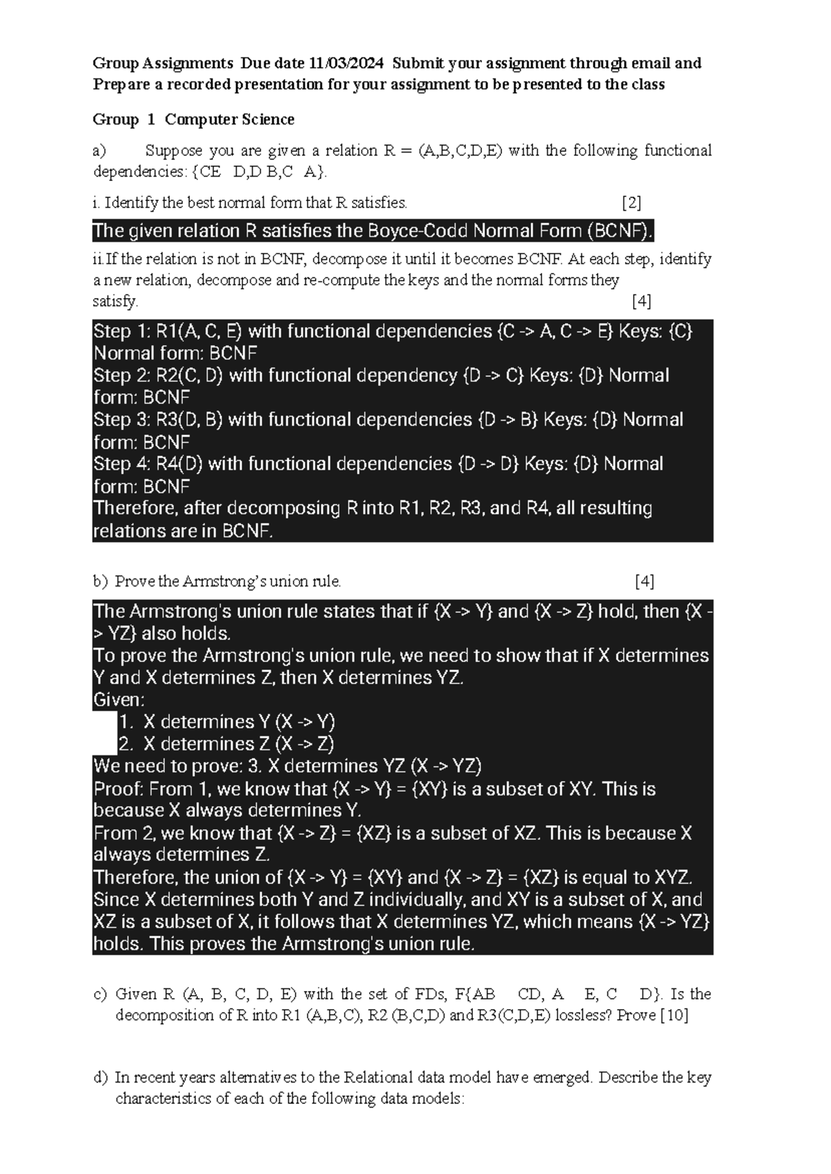 Group Assignments Feb2024 - Group Assignments Due date 11/03/2024 ...