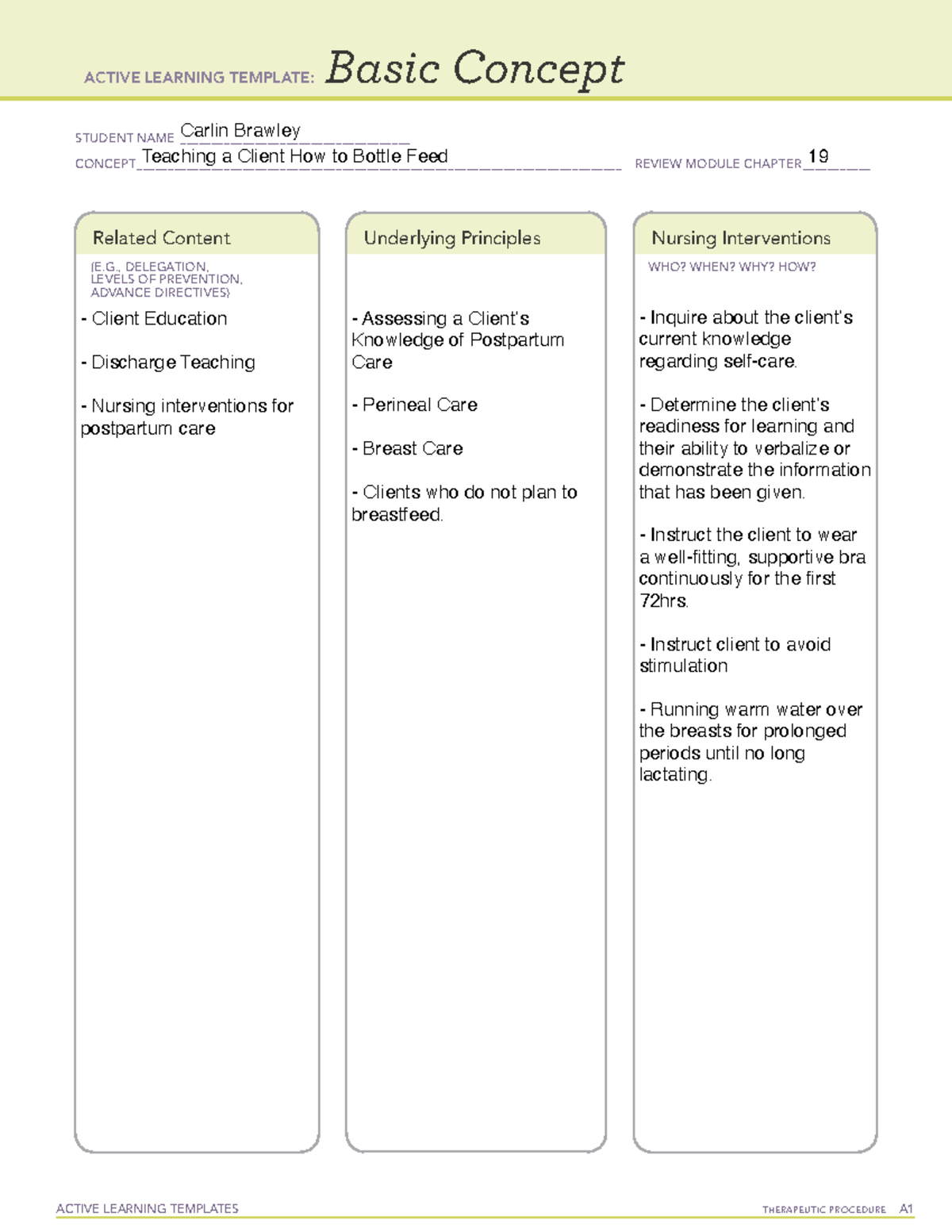 Basic Concept- Teaching a client how to bottle feed - Pharm - ACTIVE ...