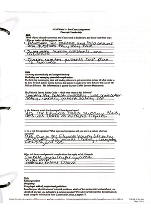 195 wk 8 - Weekly assignments - N195 Week Assignment Concept: Care ...