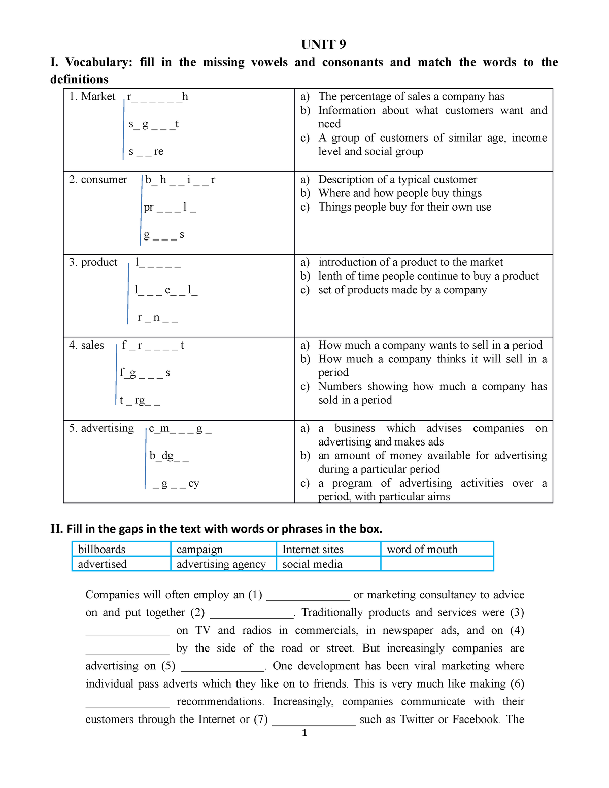 unit 9 homework 1 translations