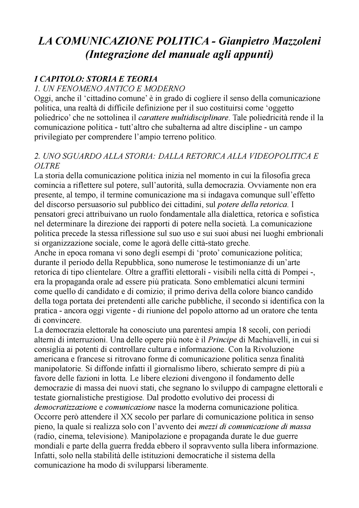 La Comunicazione Politica - Mazzoleni - LA COMUNICAZIONE POLITICA ...