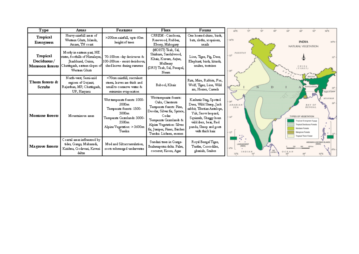 Vegetation - Summary Ballb - Type Areas Features Flora Fauna Tropical ...