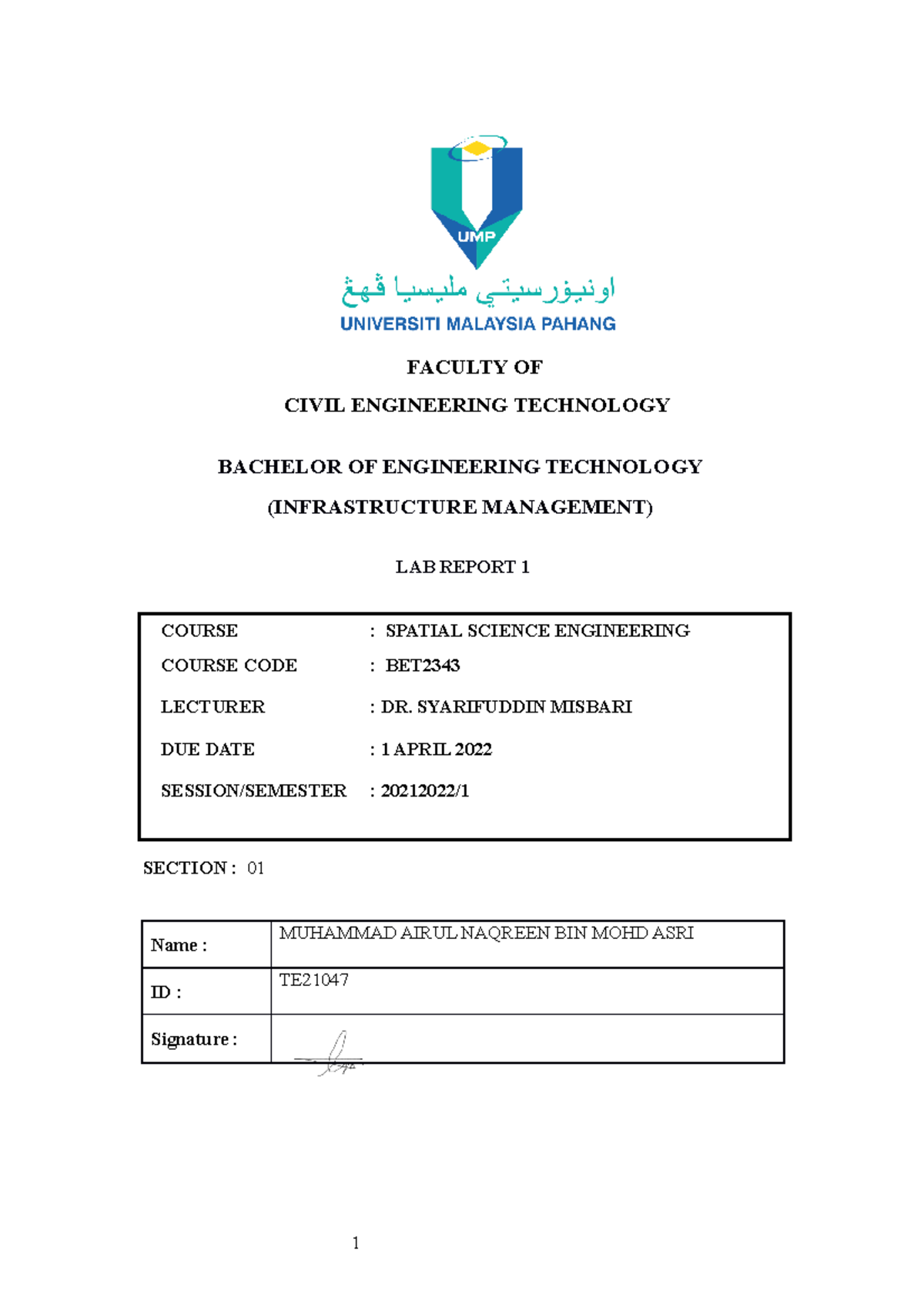 Geographic Information Systems - FACULTY OF CIVIL ENGINEERING ...