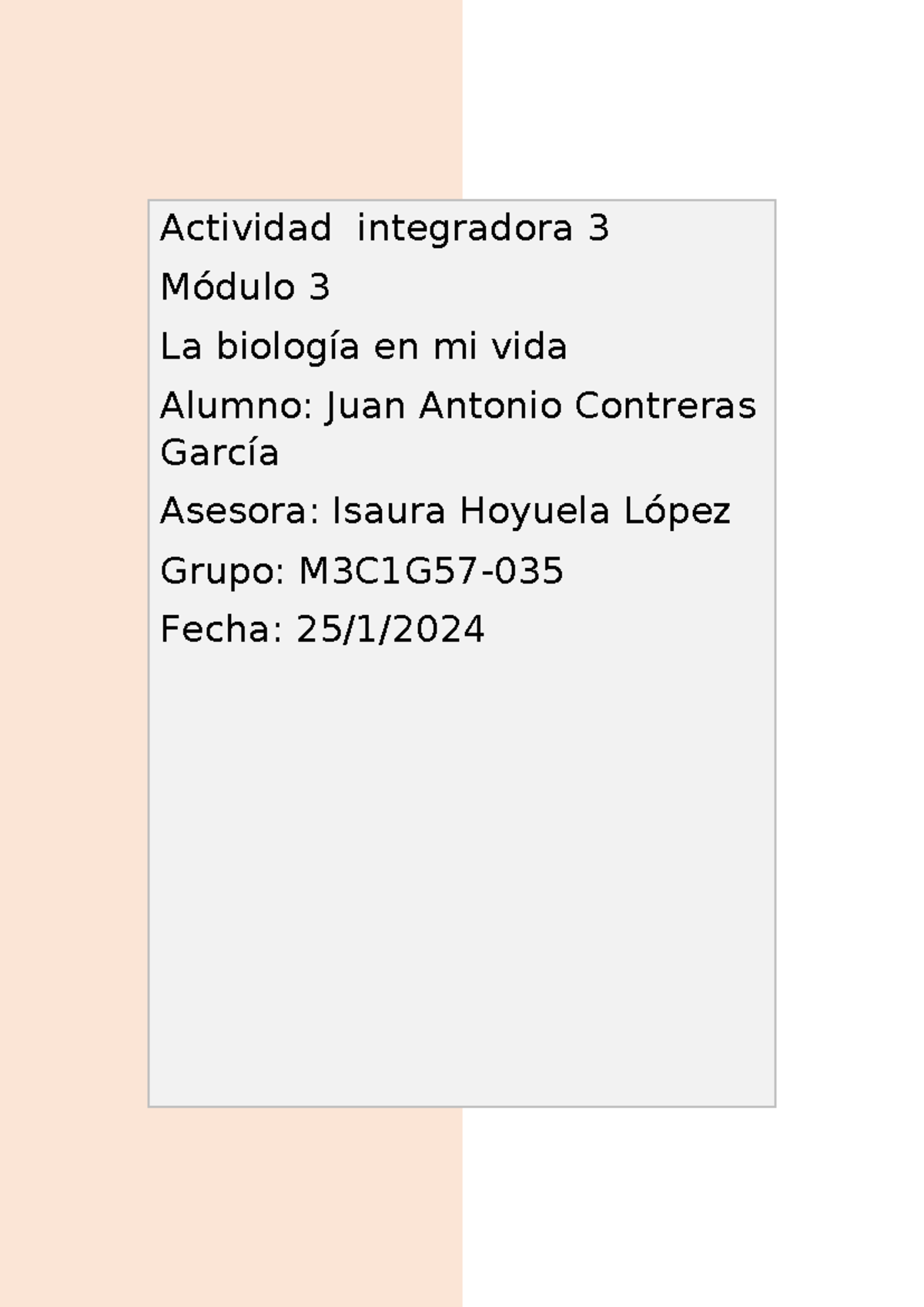 Portada minimalista naranja claro - actividad integradora 6 modulo 2 ...