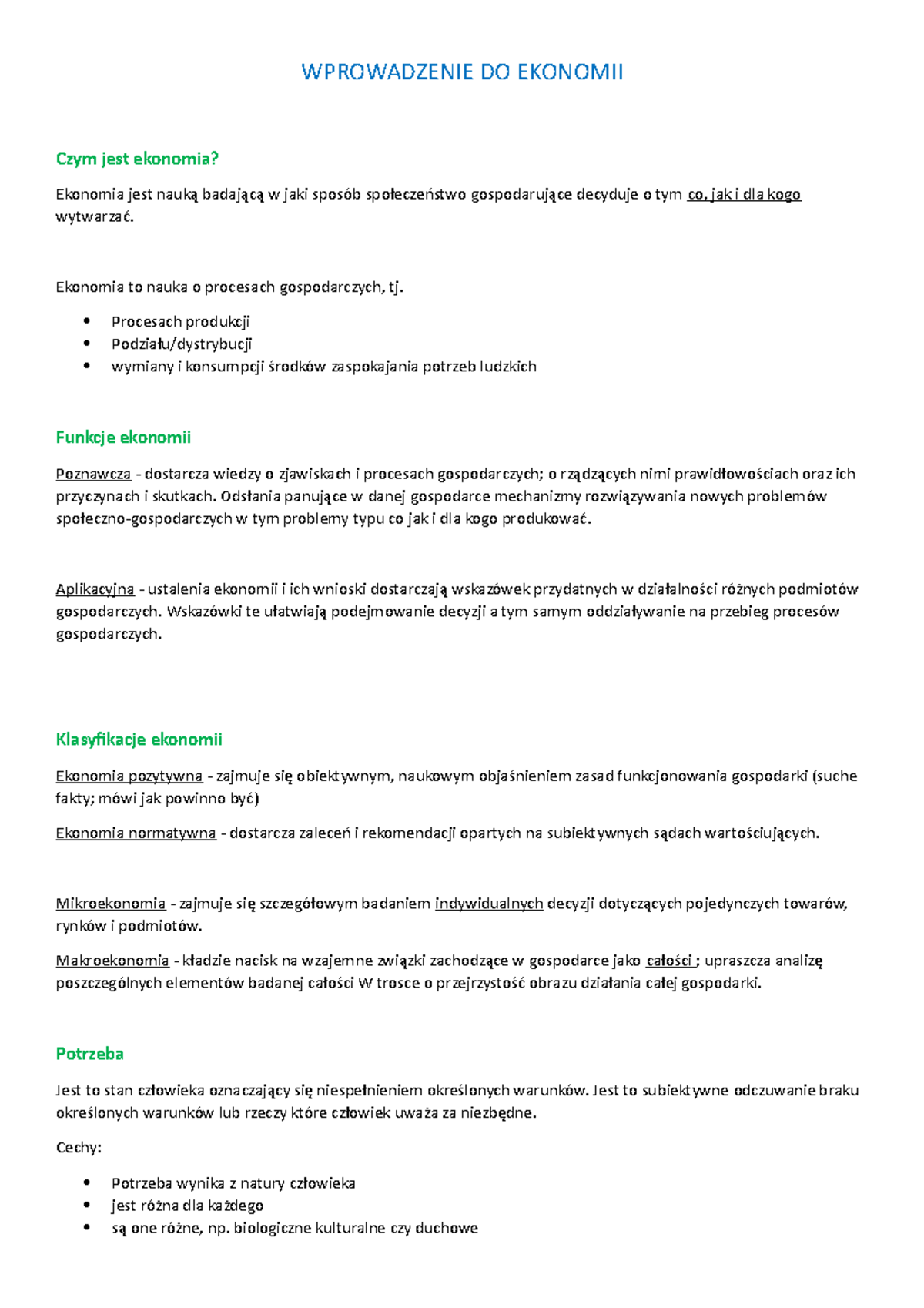 Wprowadzenie do Ekonomii - WPROWADZENIE DO EKONOMII Czym jest ekonomia ...