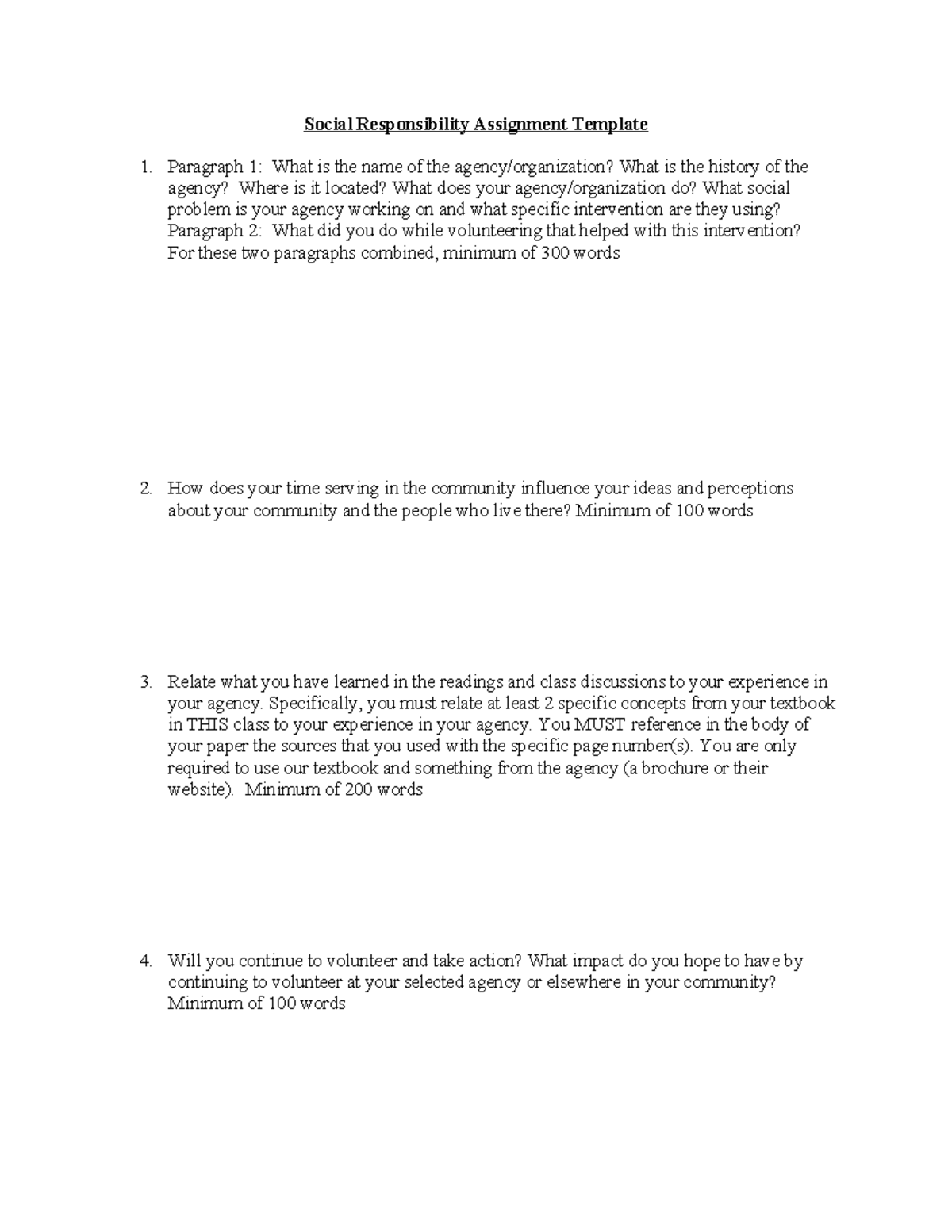 Social Responsibility Assignment Template - Social Responsibility ...