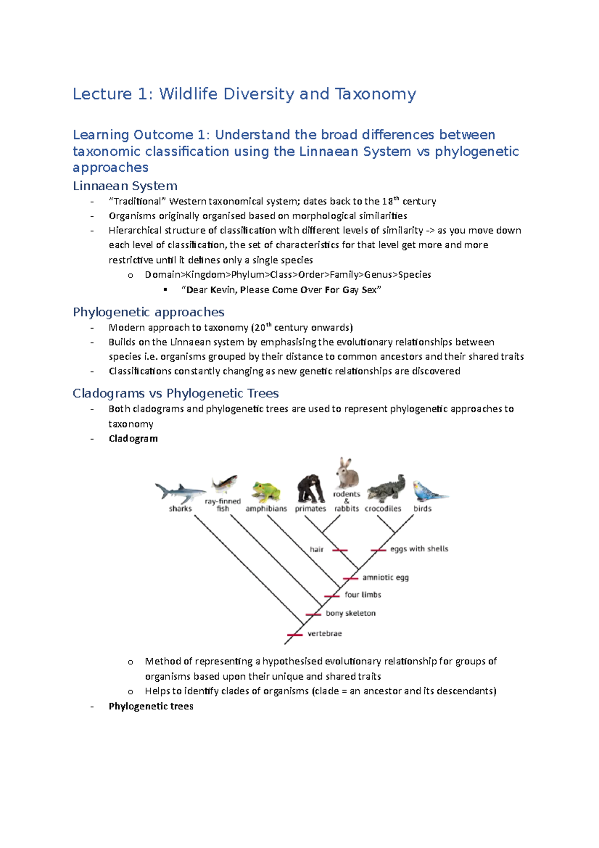 Biol2032 Module 1 (2022 Sem 2) - Lecture 1: Wildlife Diversity and ...