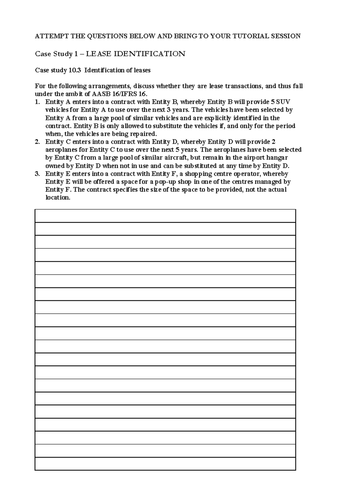 Tutorial 5 Questions - Leases - ATTEMPT THE QUESTIONS BELOW AND BRING ...