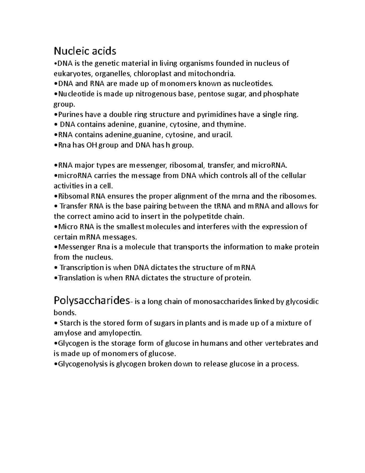 Nucleic acids Nucleic acids DNA is the material in living