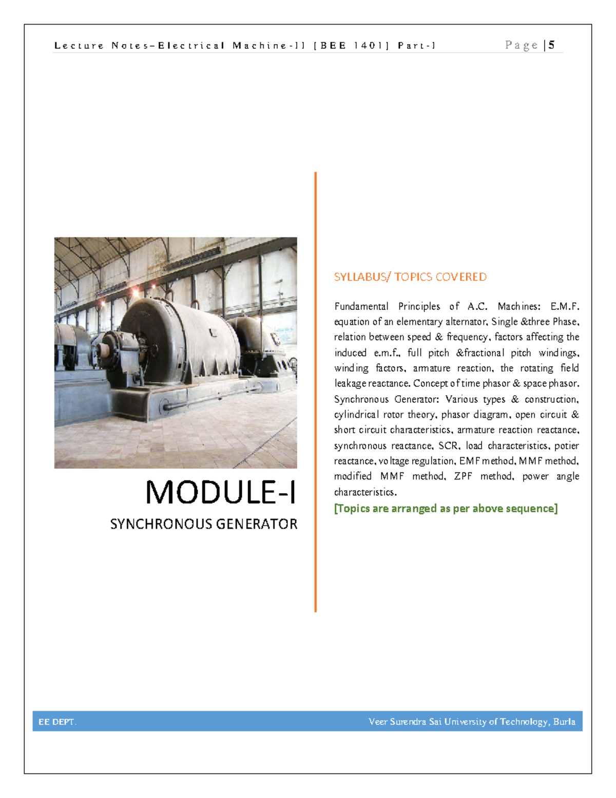 Electical Machines1 complete notes for the subject electrical