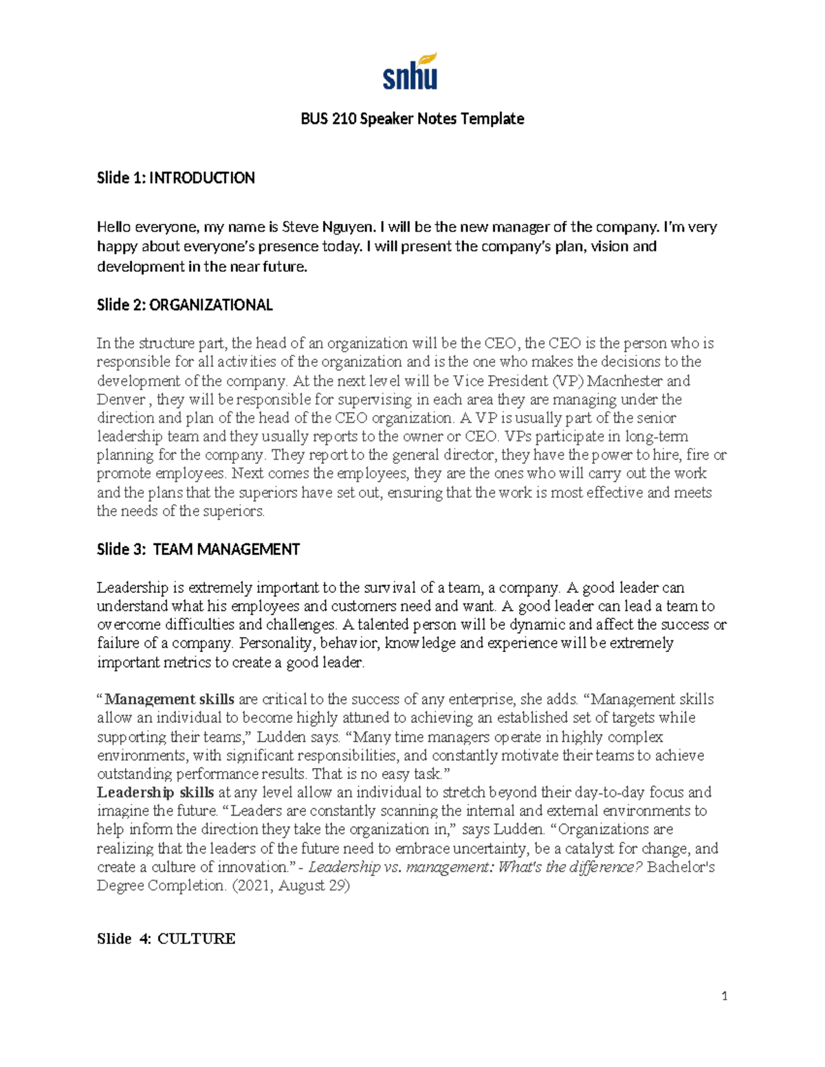 Updated BUS 210 Speaker Notes Template - BUS 210 Speaker Notes Template ...