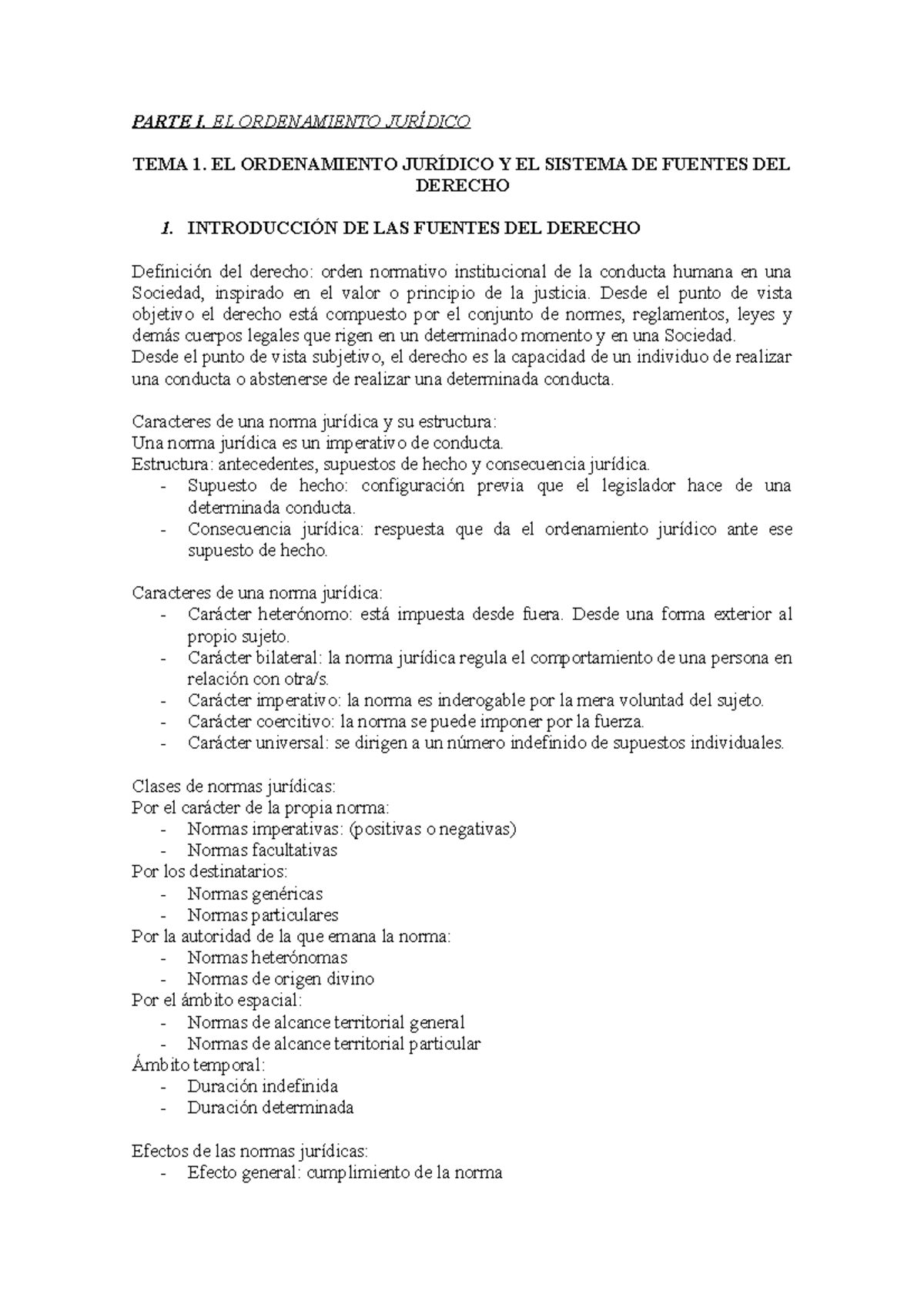 TEMA 1. EL ORDENAMIENTO JURÍDICO Y EL SISTEMA DE FUENTES DEL DERECHO ...