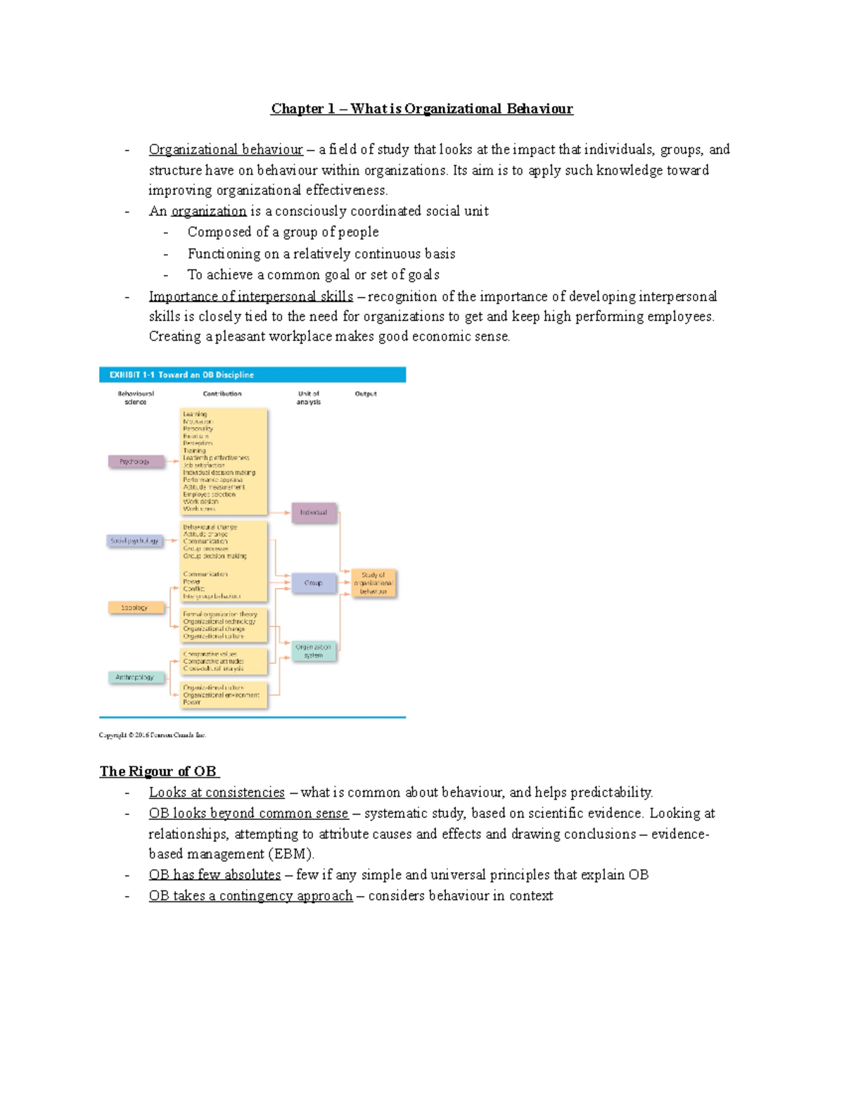 Chapter 1 - not - Chapter 1 – What is Organizational Behaviour ...