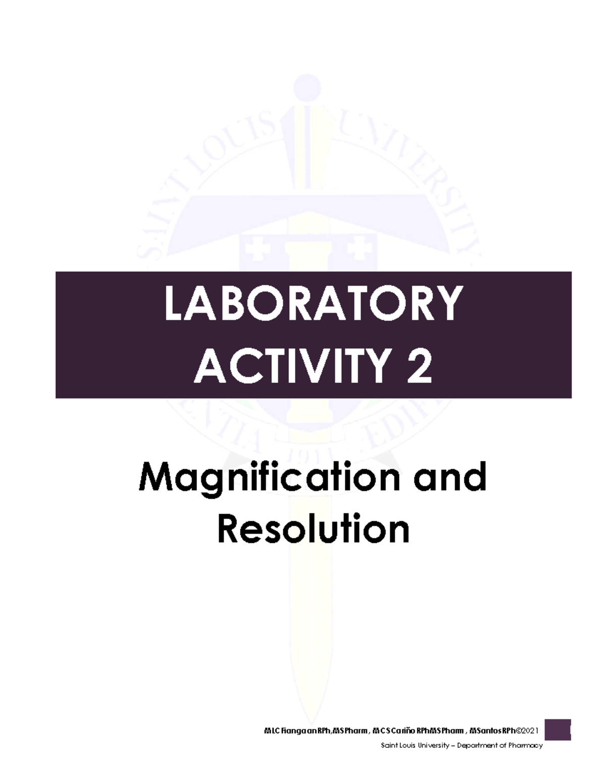 Lab Activity 2 MLCFiangaanRPh,MSPharm, MCSCariňoRPhMSPharm