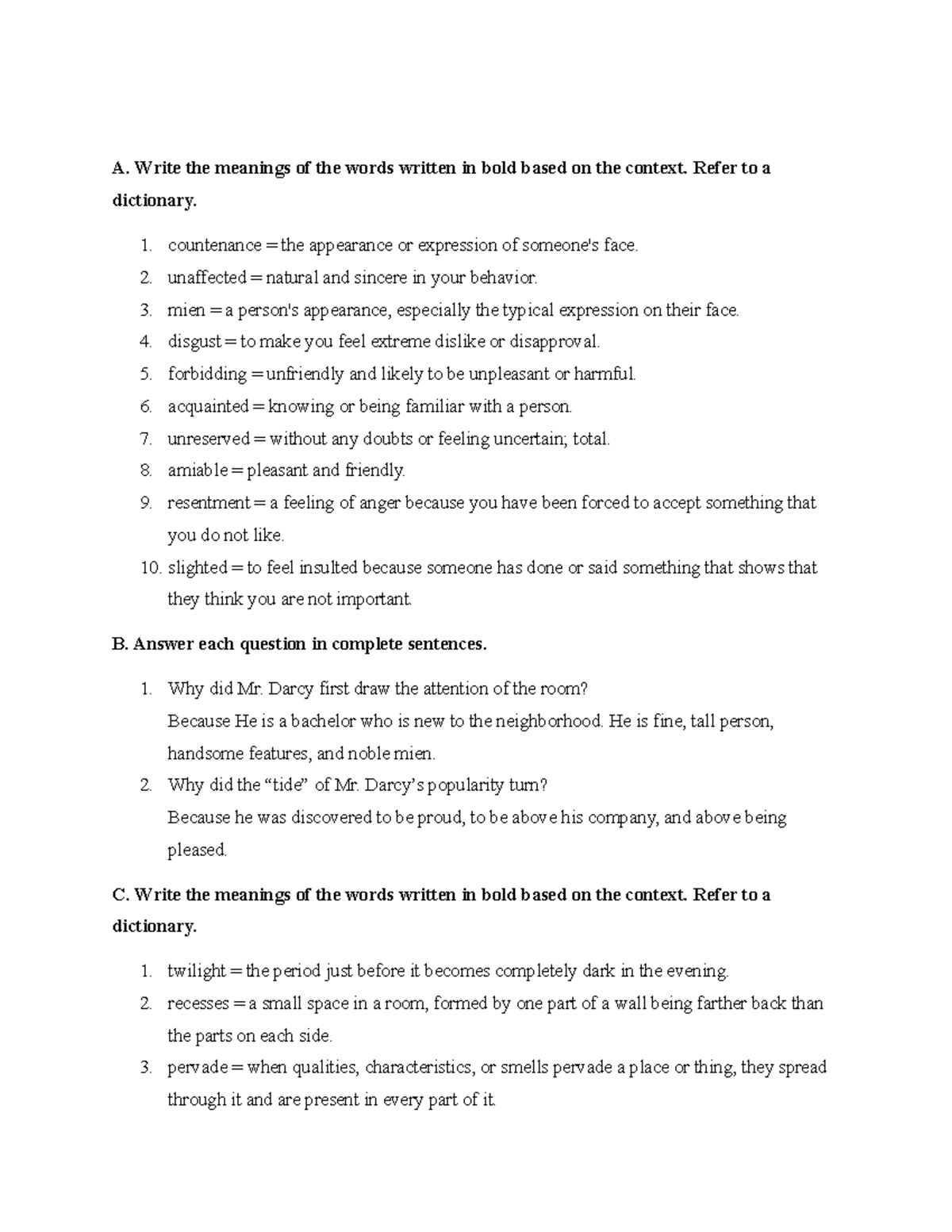 Kuis Reading A. Write the meanings of the words written in bold based