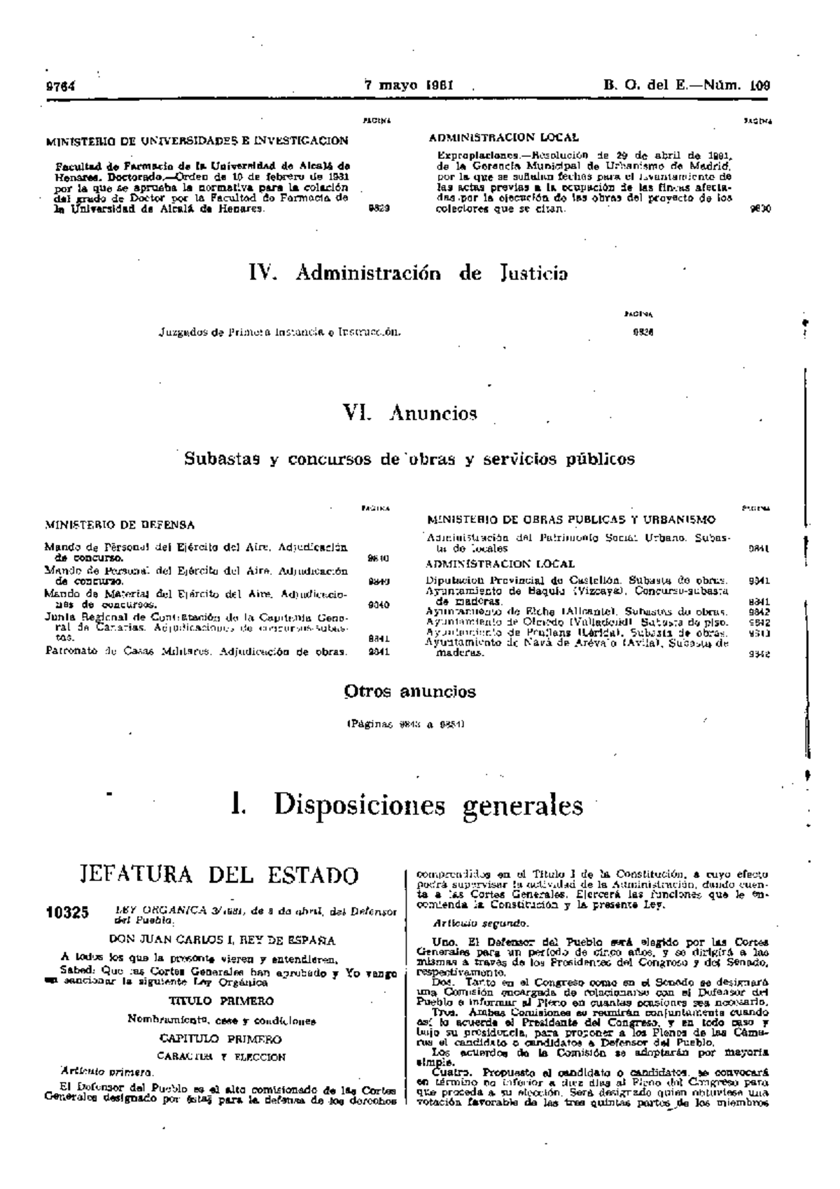 1981 - Ley Orgánica 3 1981 Para Tema 3 Sobre Igualdad Constitución ...