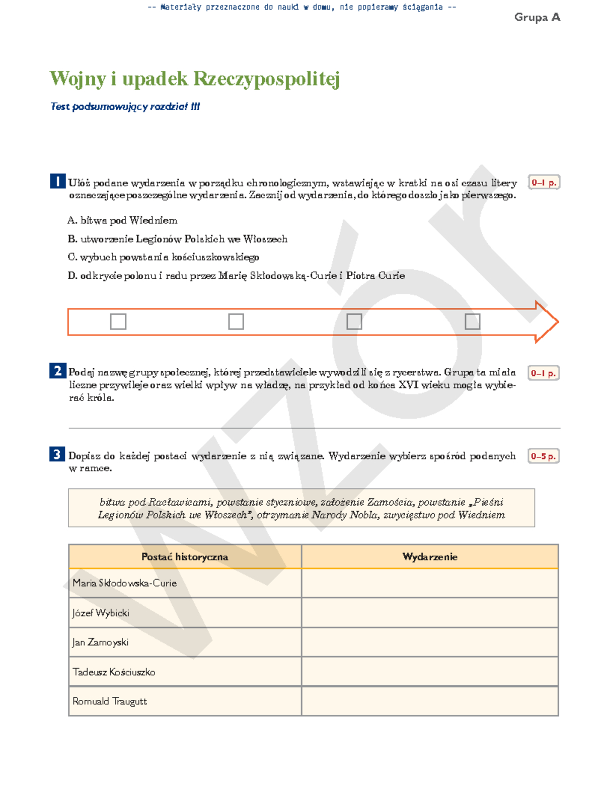 Historia Wczoraj I Dzis Sprawdzian Klasa 4 Rozdział www.studocu.com