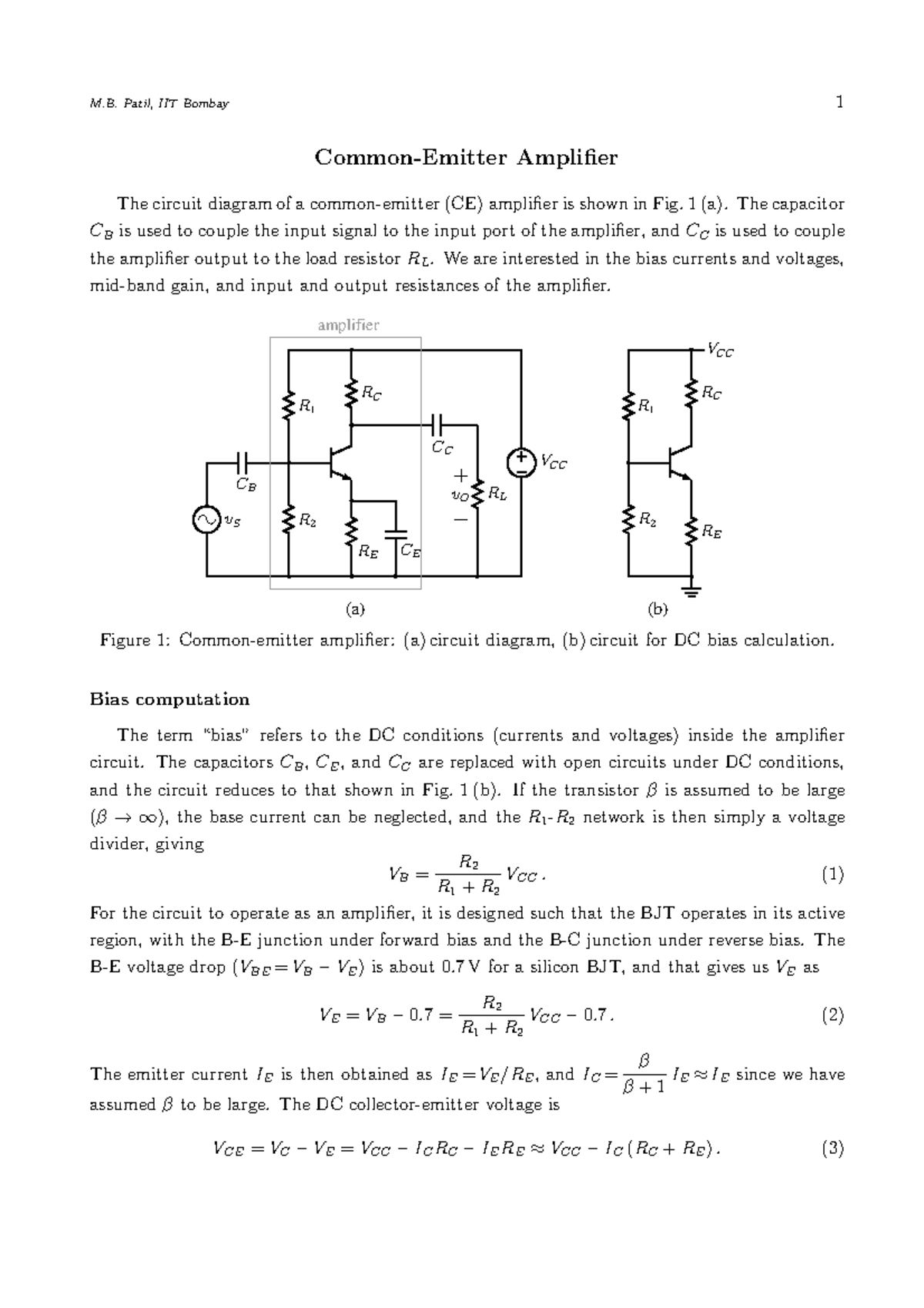 Mbpth ce amp about Electronic CommonEmitter Amplifier The circuit diagram of a common