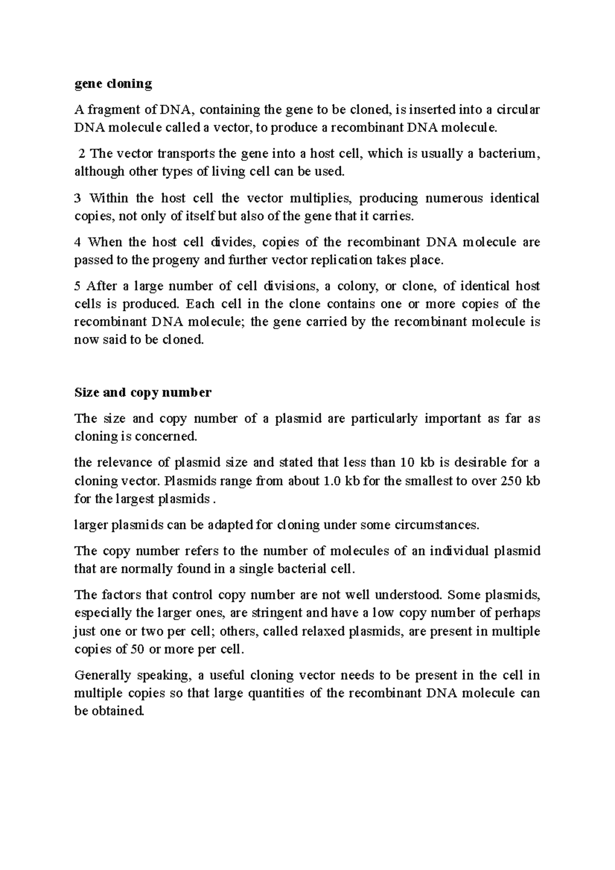 Conjugation and compatibility gene cloning A fragment of DNA