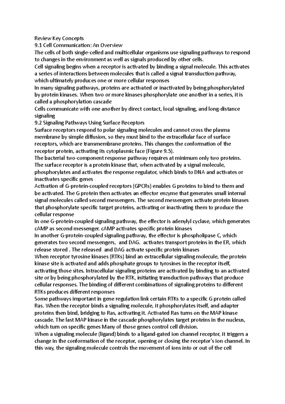 Ch 9 part 1 - Chapter 9 review part 1 - Biology: The Dynamic Science ...