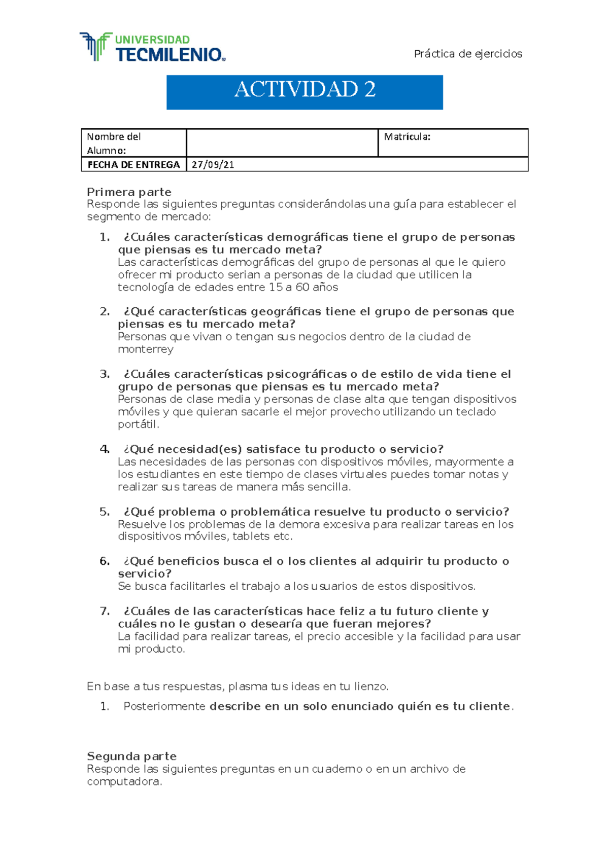 Actividad 2 Ideas para la creacion de empresas - Práctica de ejercicios ...