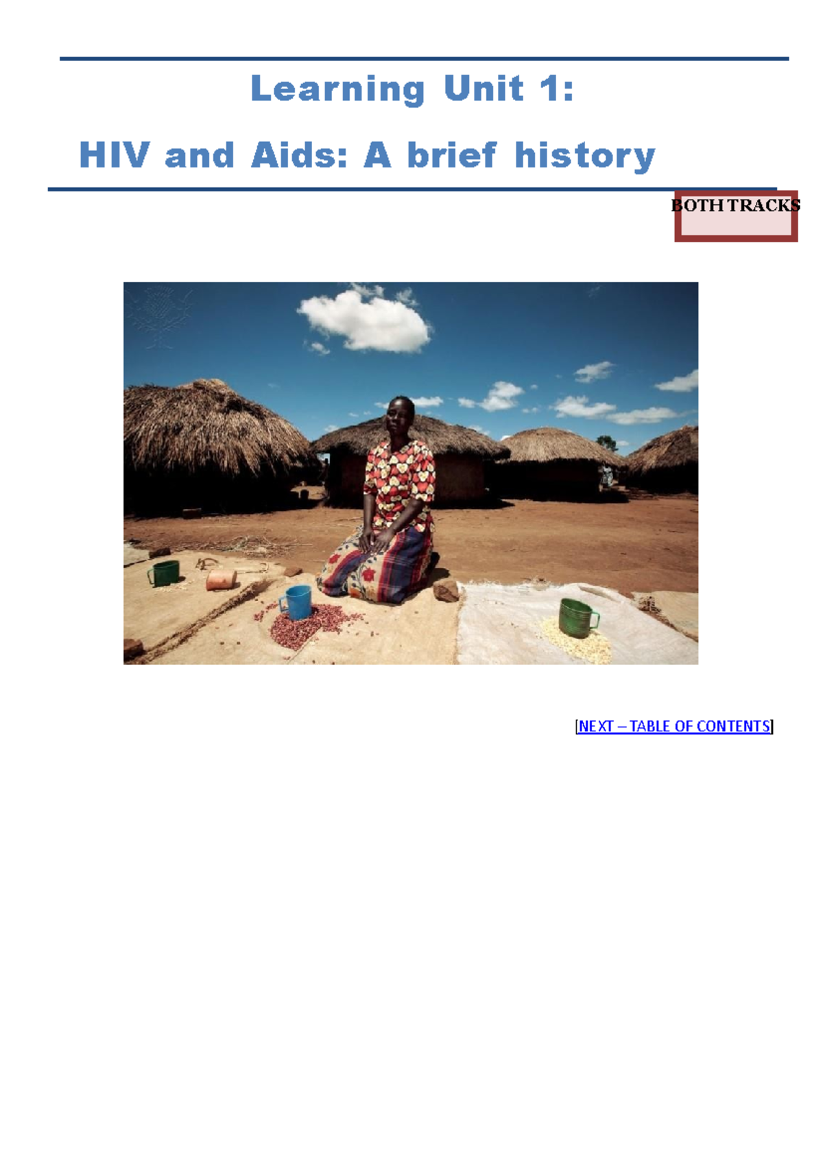 1.1 PYC2605 Learning Unit 01 - BOTH TRACKS Learning Unit 1: HIV and ...