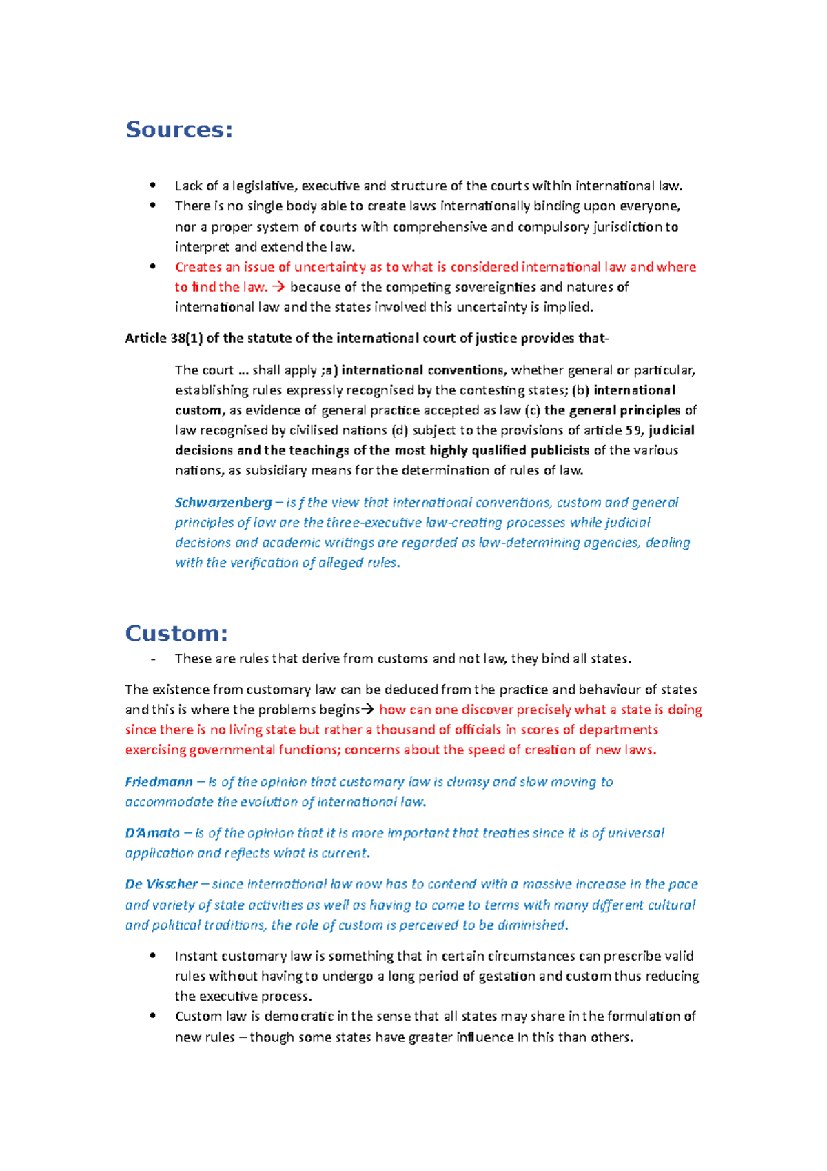 Sources of public international law - LAW-5014B - UEA - Studocu