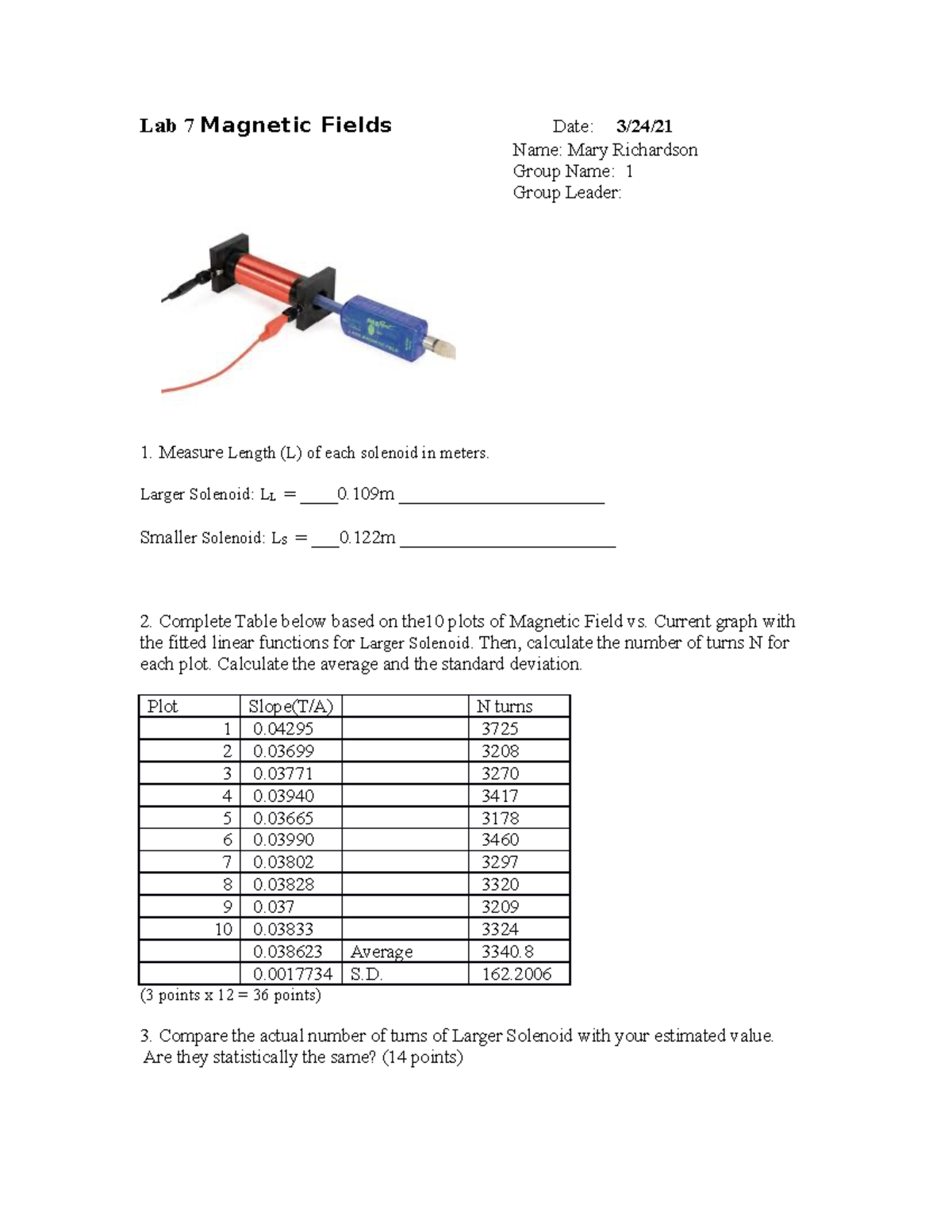 lab report magnetism assignment