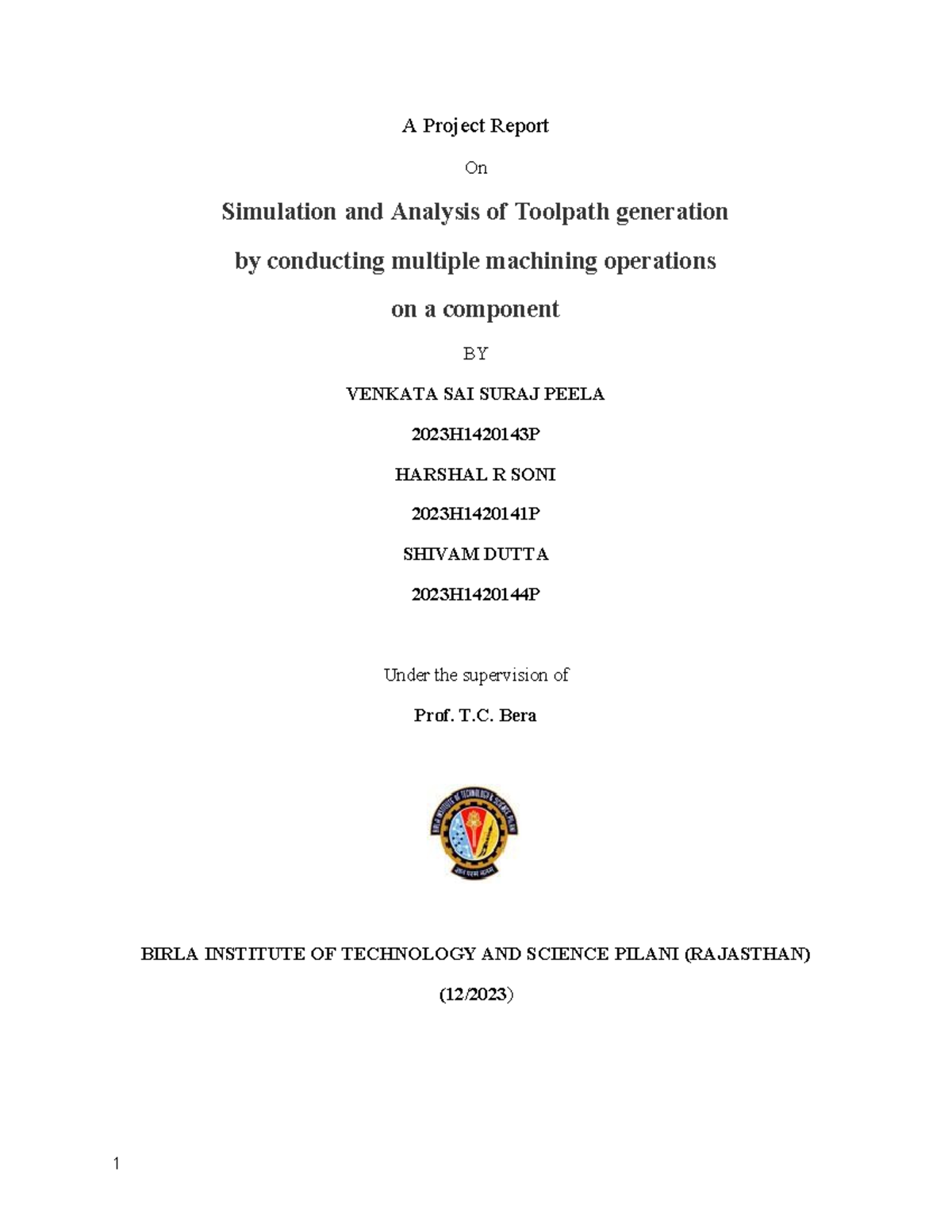MPC Project Report - A Project Report On Simulation and Analysis of ...