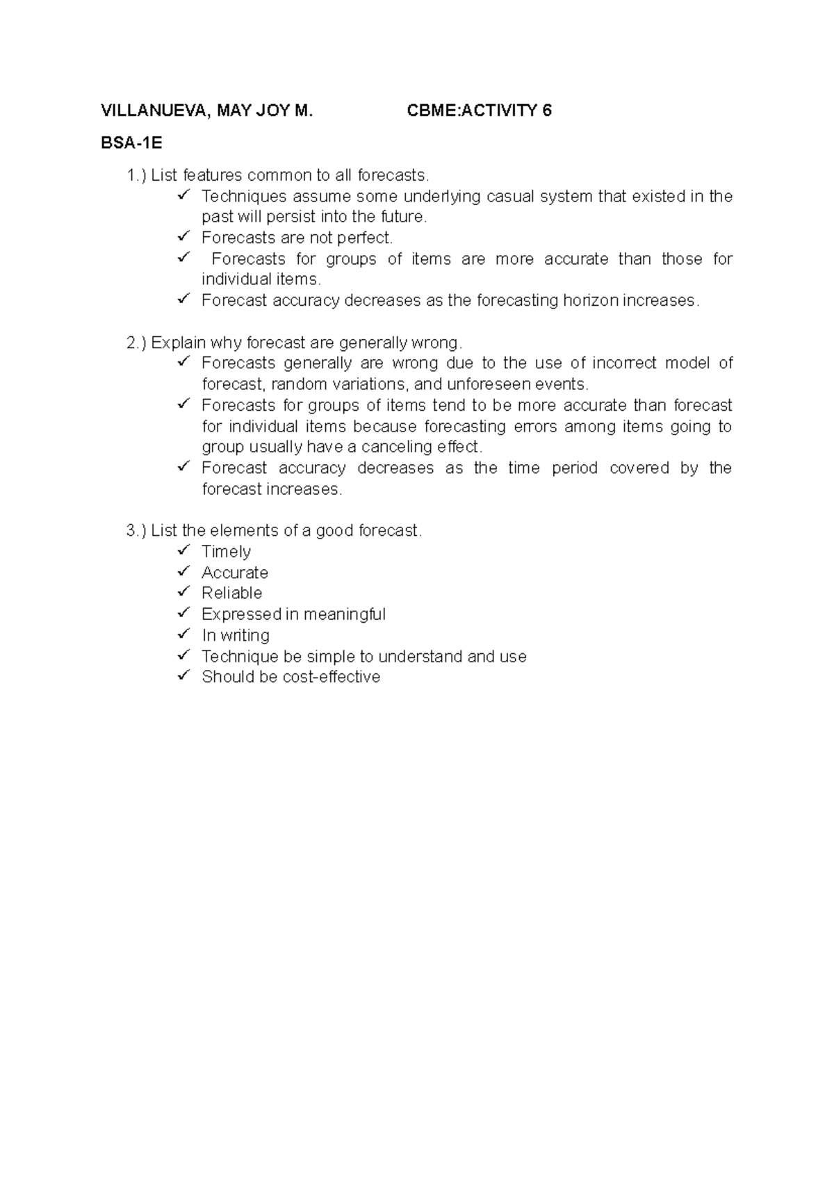 CBME Activity 6 - Smam - VILLANUEVA, MAY JOY M. CBME:ACTIVITY 6 BSA-1E ...