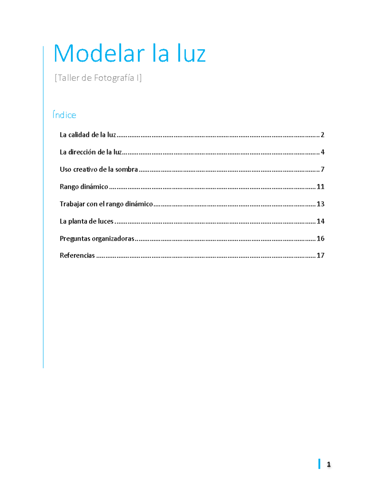 Como Modelar La Luz 1 Modelar La Luz Taller De Fotograf a I ndice