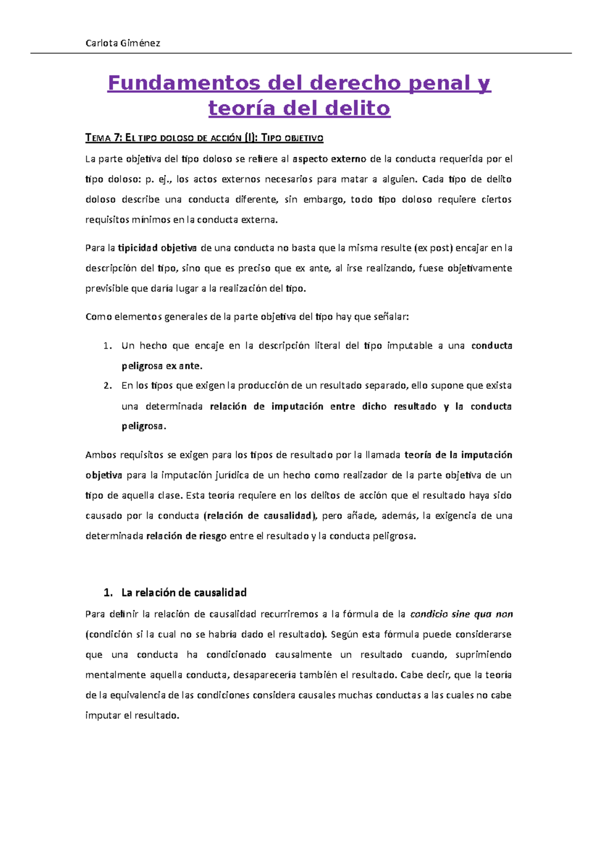 Fundamentos del derecho penal y teoría del delito 2 Carlota ...