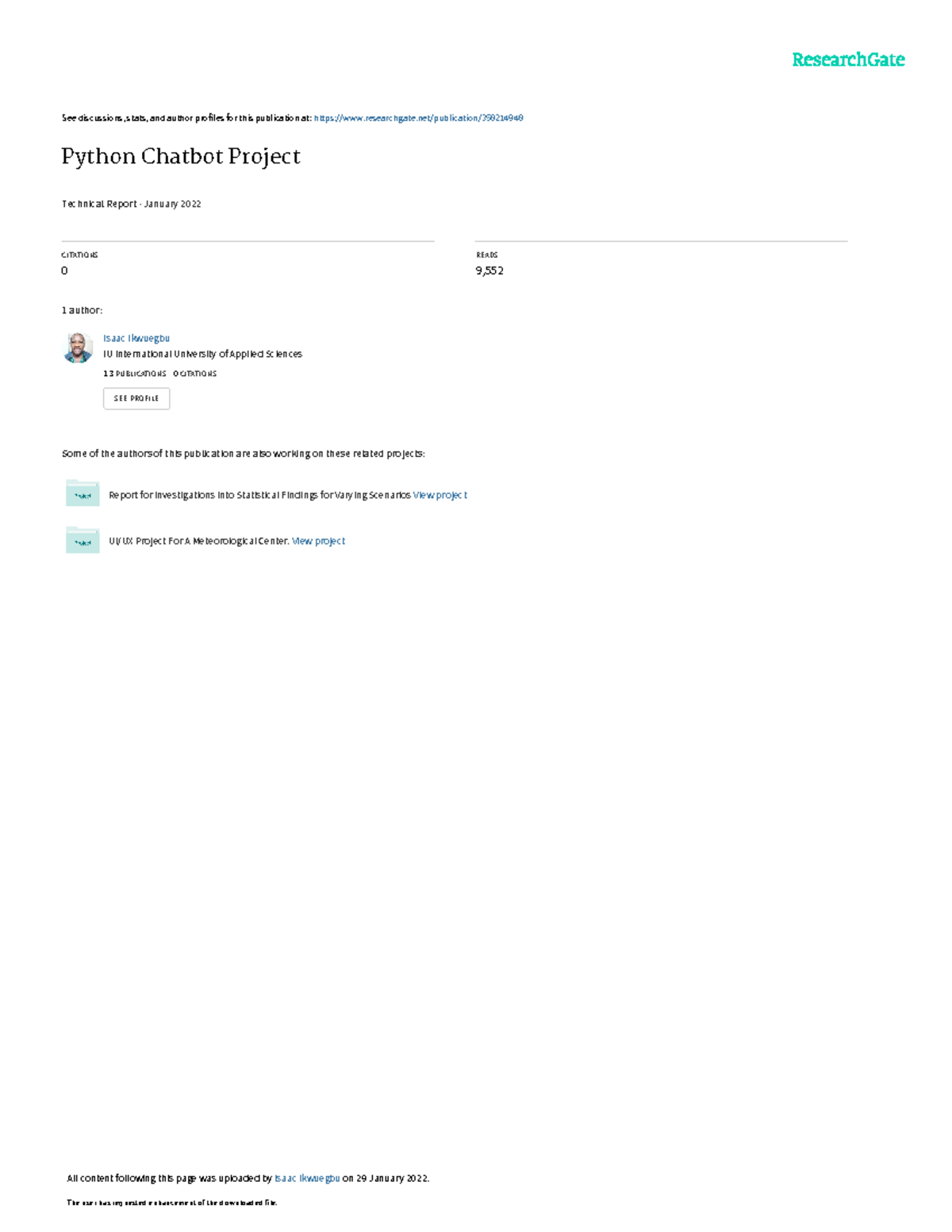 Python Chatbot Project - See discussions, stats, and author profiles ...