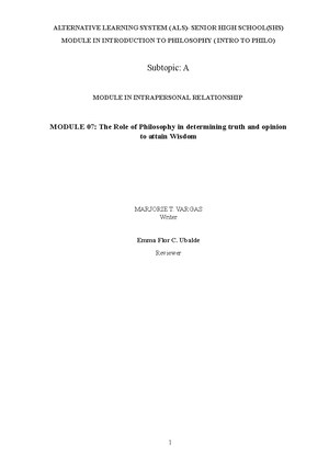LS5A Module A 2 - personal development - ALTERNATIVE LEARNING SYSTEM ...