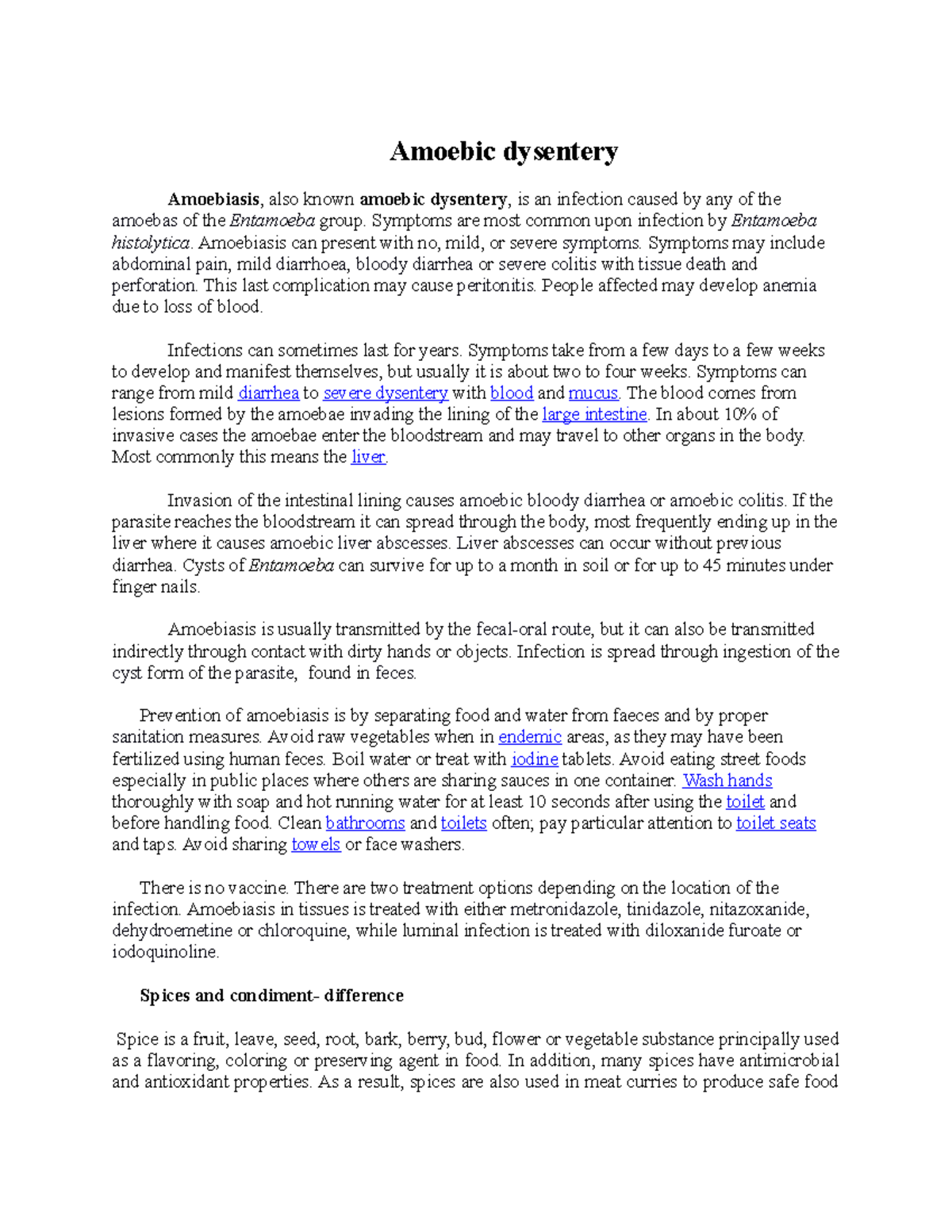 Amoebiasis - Amoebic dysentery Amoebiasis , also known amoebic ...