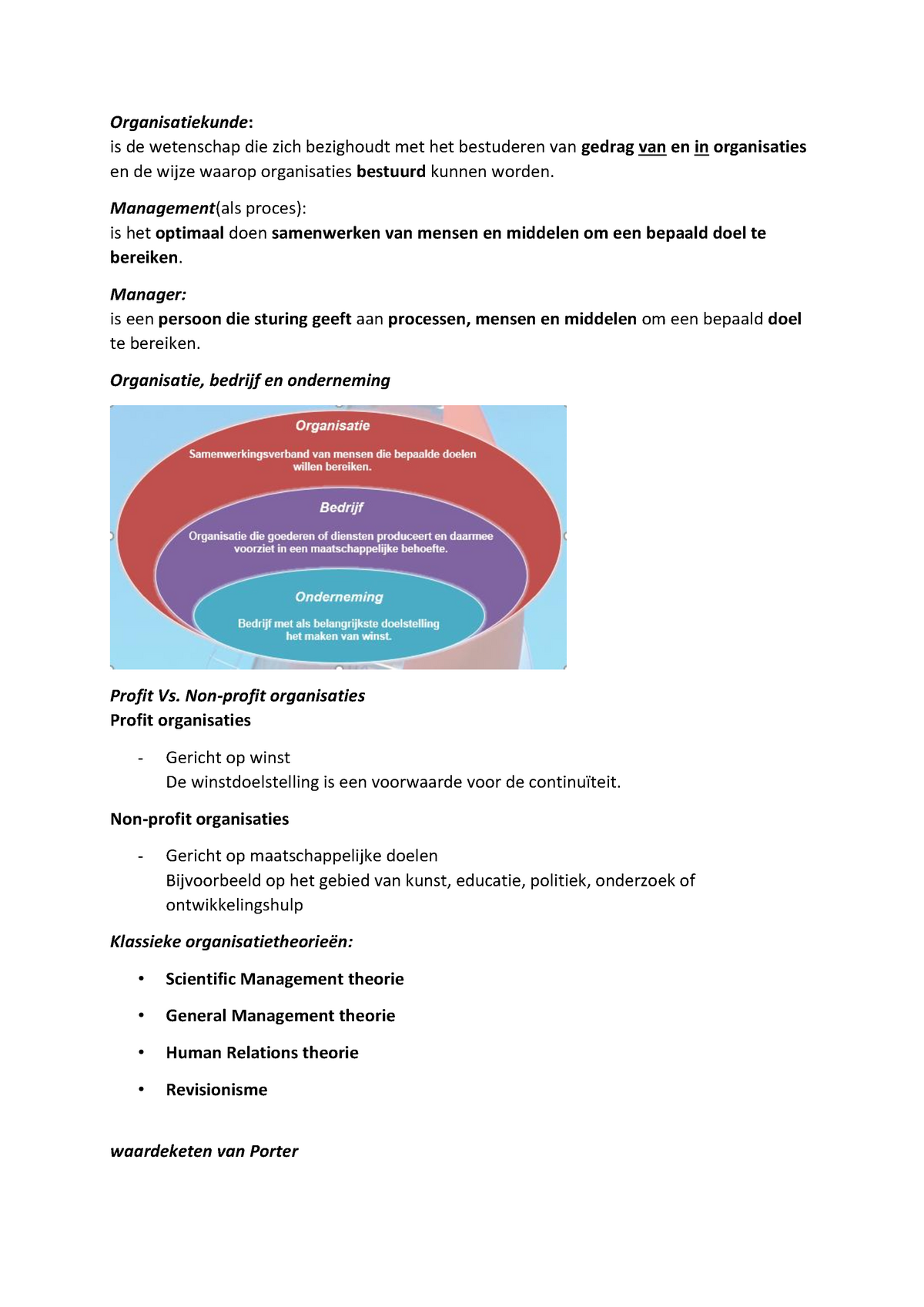 Samenvatting Management En Organisatie Hoofdstuk 1-3 En 5 ...