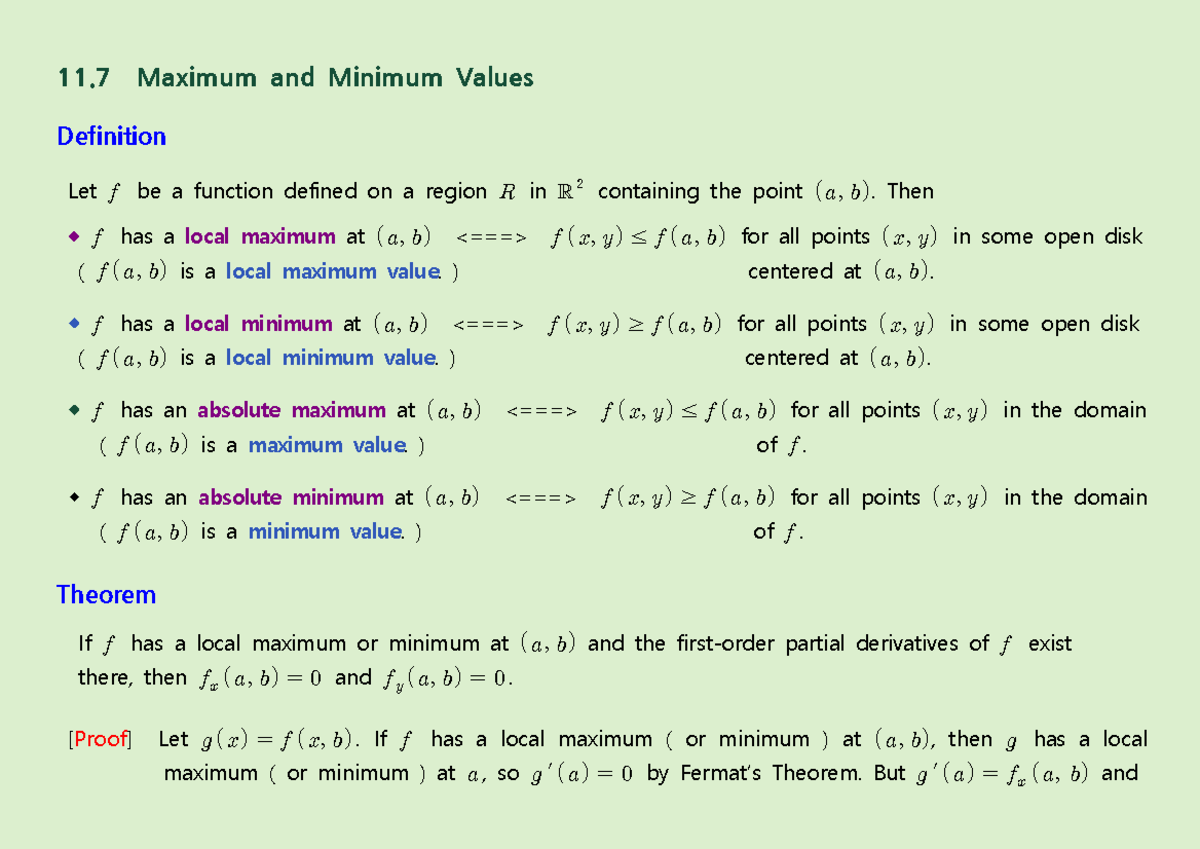 미적2 11.7~8 최대, 최소, Lagrange 방법 - 11 Maximum and Minimum Values ...