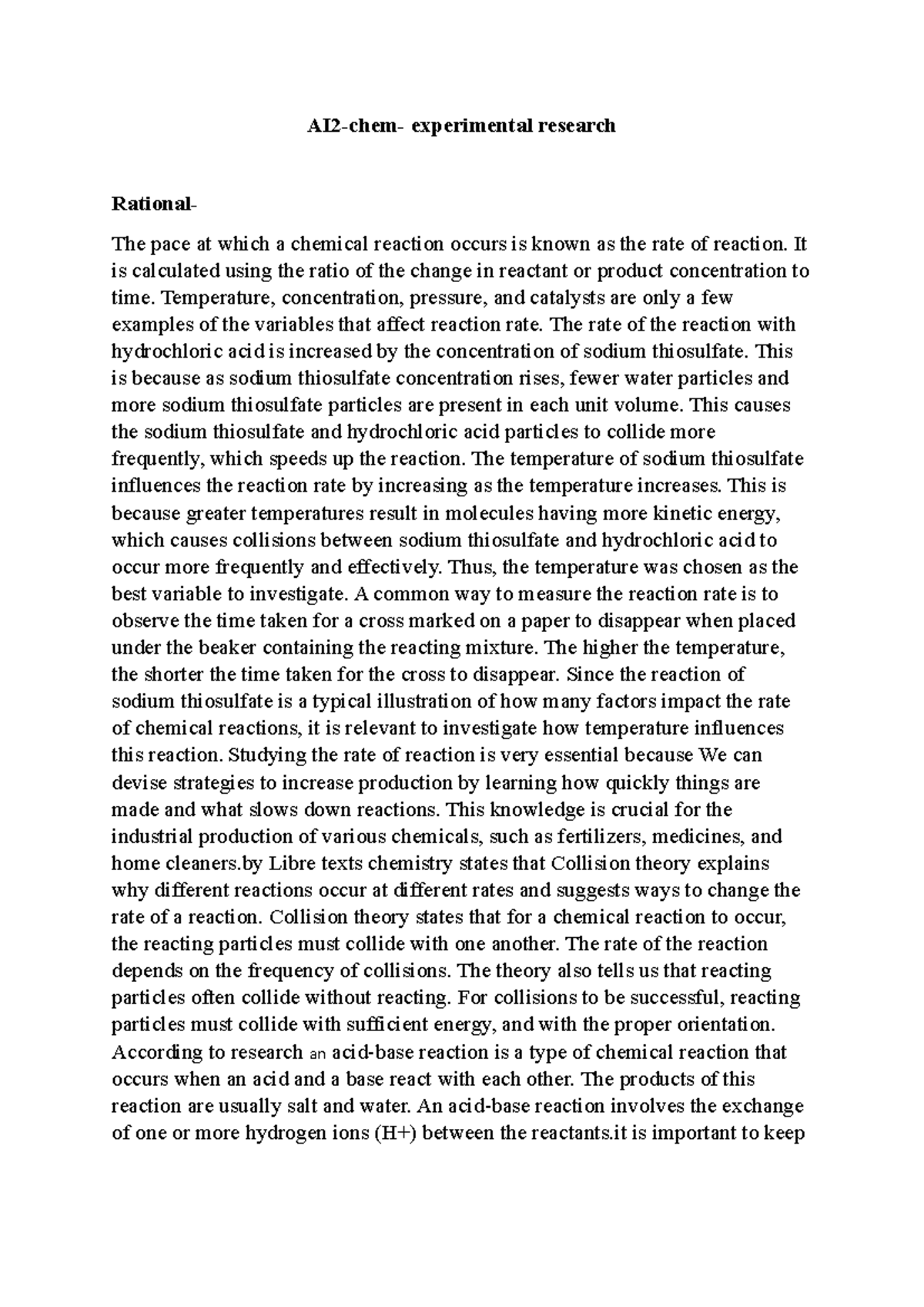 Chem experiment research - AI2-chem- experimental research Rational ...