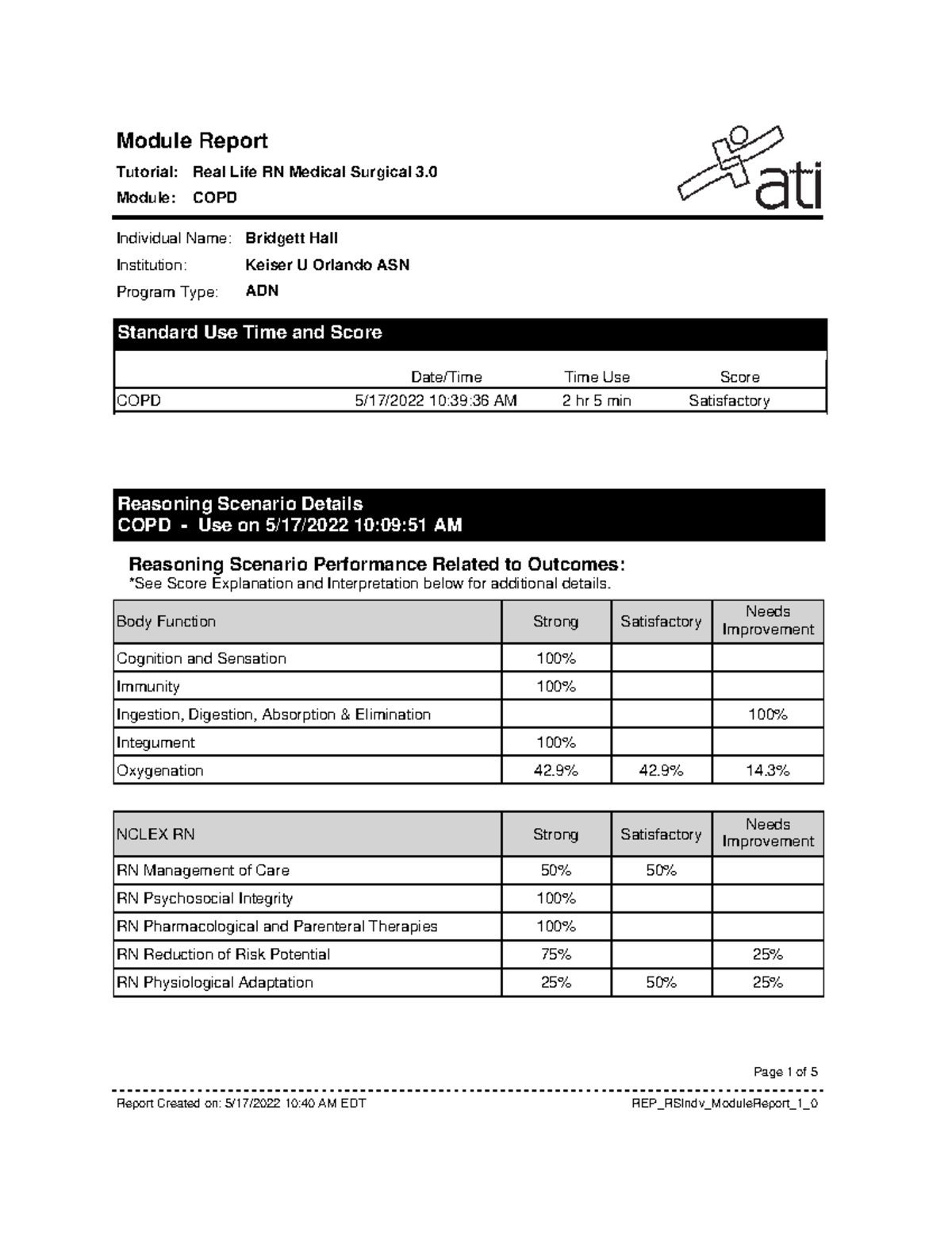 BHA Clinical ATI COPD case study - Individual Name: Institution ...