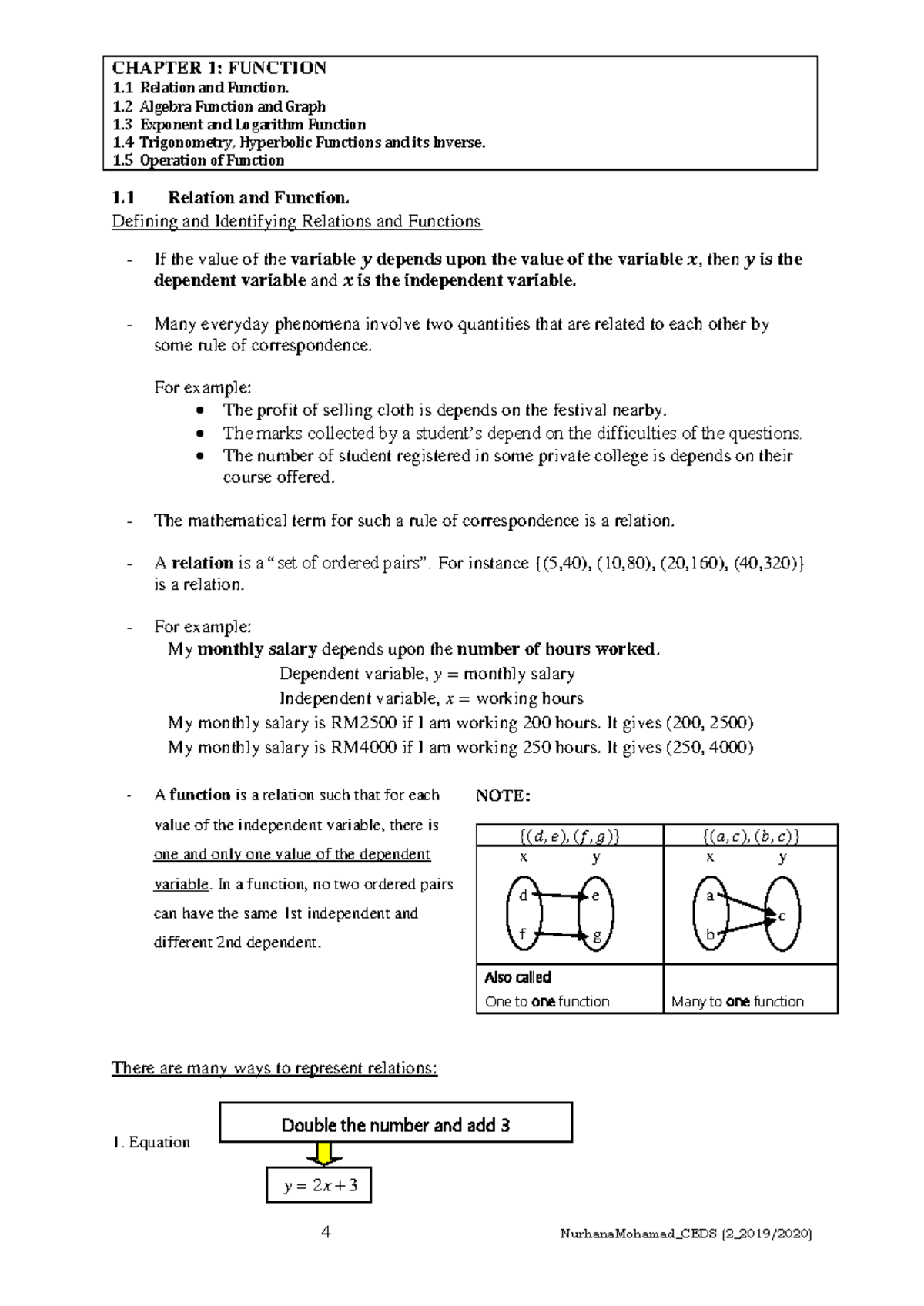 Chapterfunction - 1 Relation and Function. Defining and Identifying ...