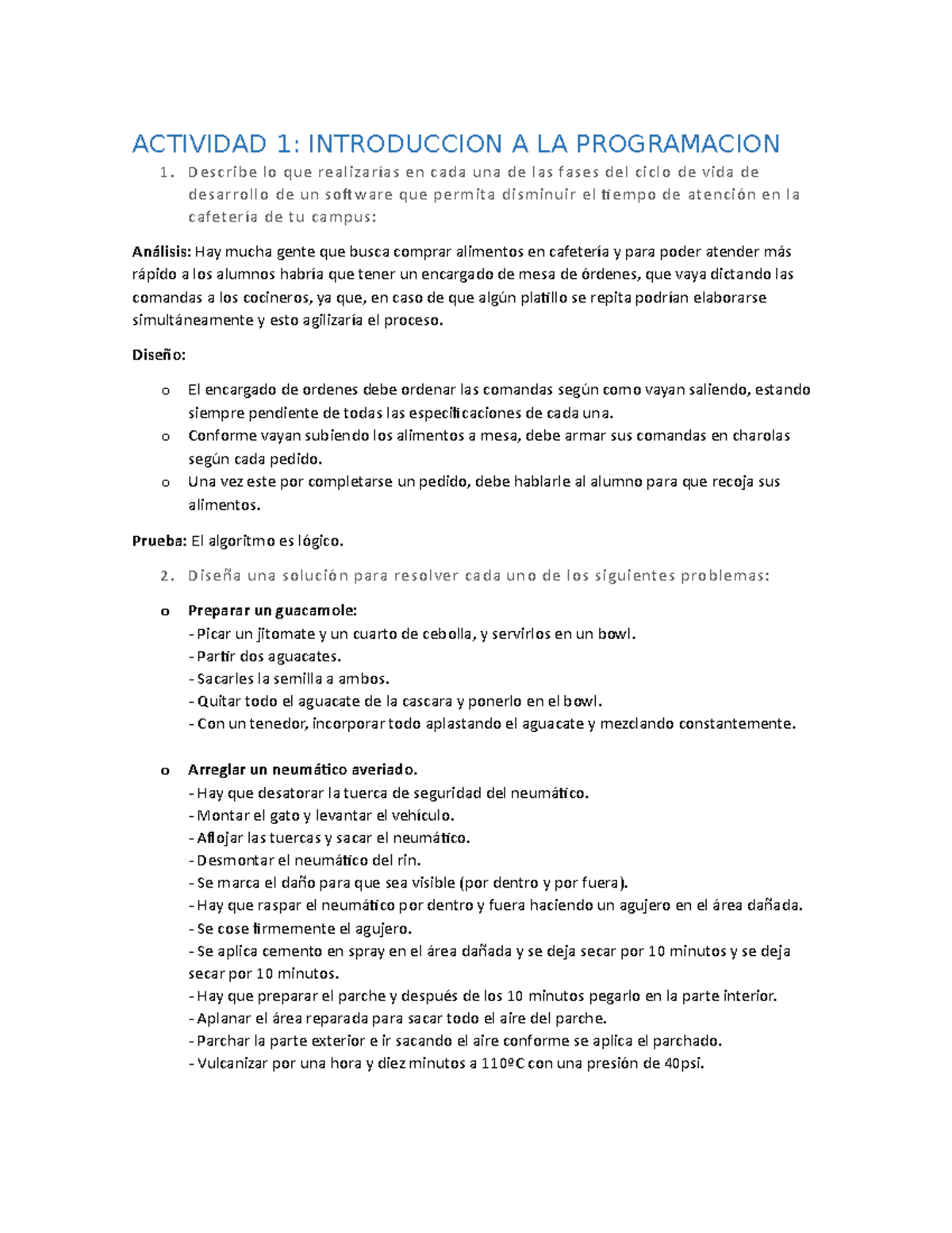 Actividad 1 Programacion Actividad 1 Introduccion A La Programacion