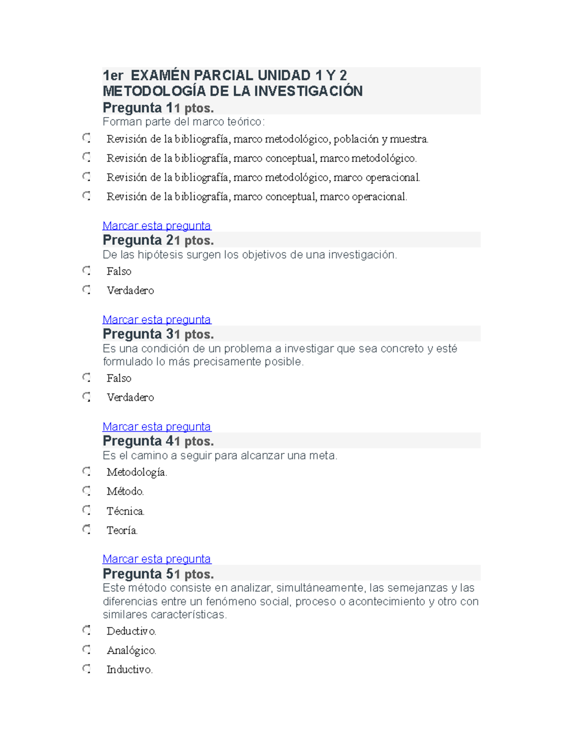 1RA Parcial DE Metodologia - 1er EXAMÉN PARCIAL UNIDAD 1 Y 2 ...