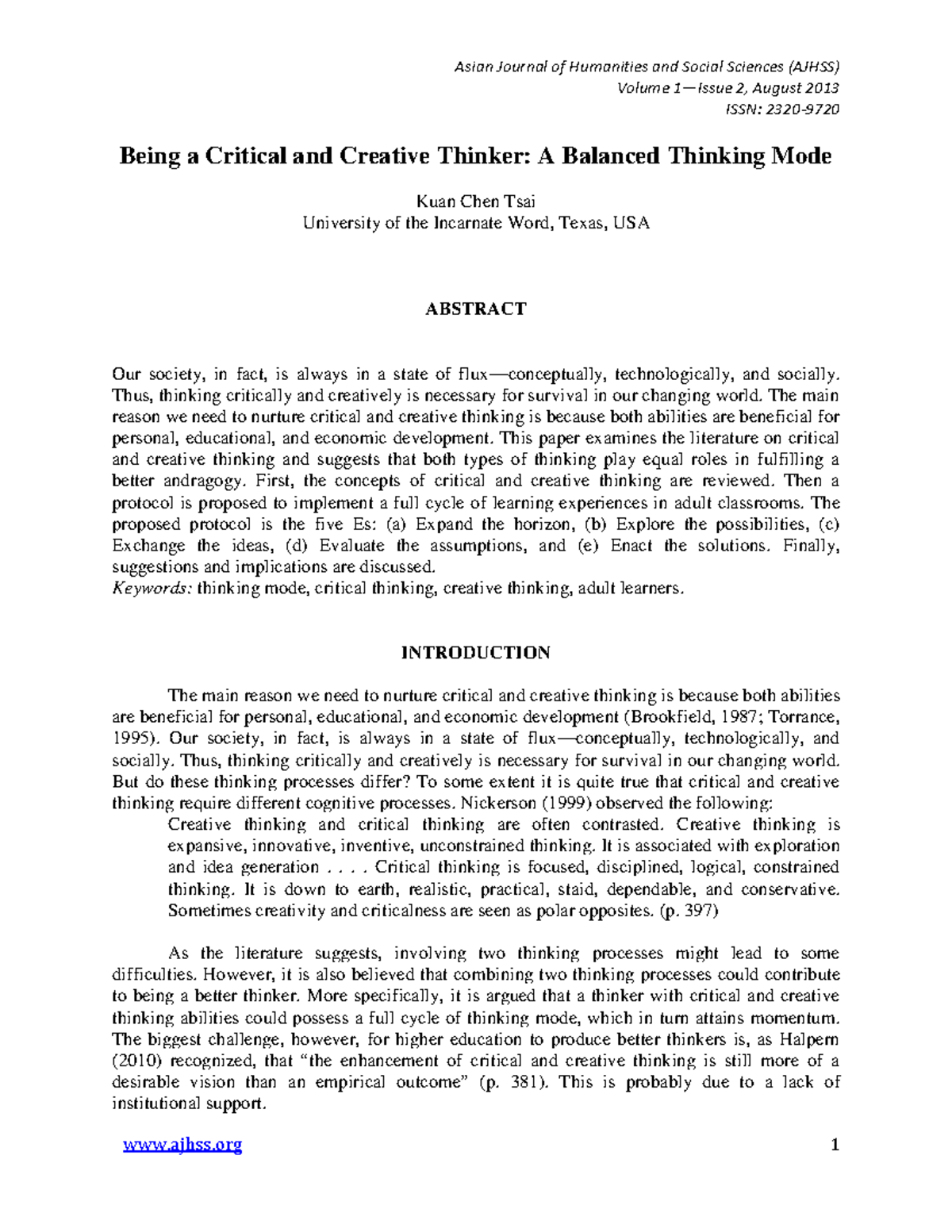 Being a Critical and Creative Thinker- A Balanced Thinking Mode - Thus ...