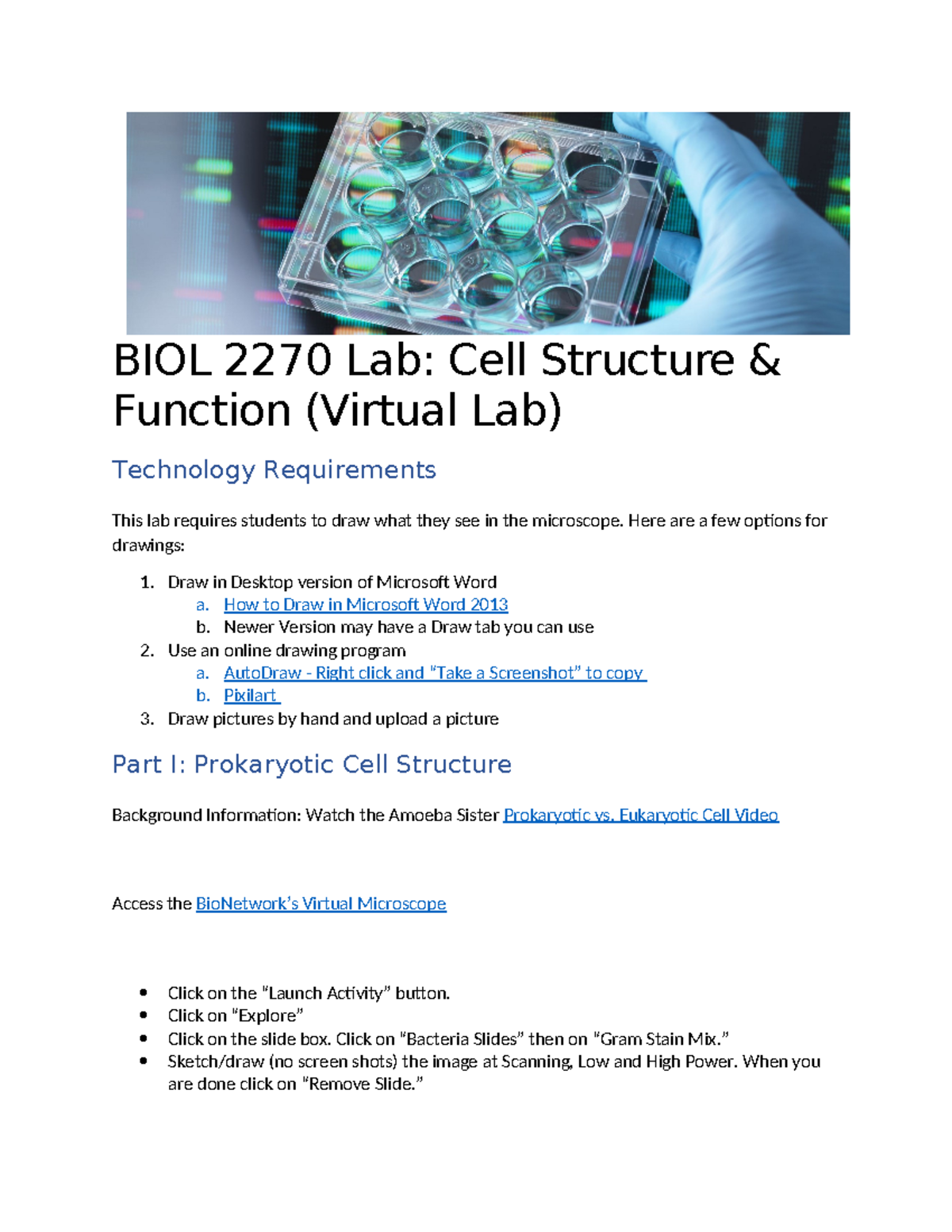 BIOL 2270 Lab - Cells Structure & Function (Virtual Lab) - BIOL 2270 ...